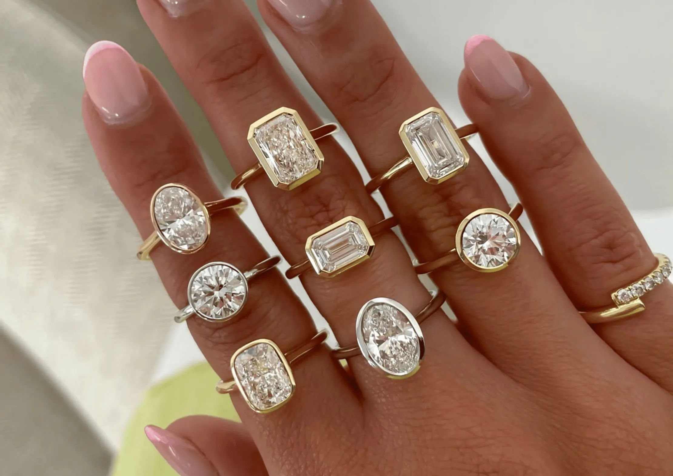 Bezel-Set Diamonds Are Having a Major Moment
