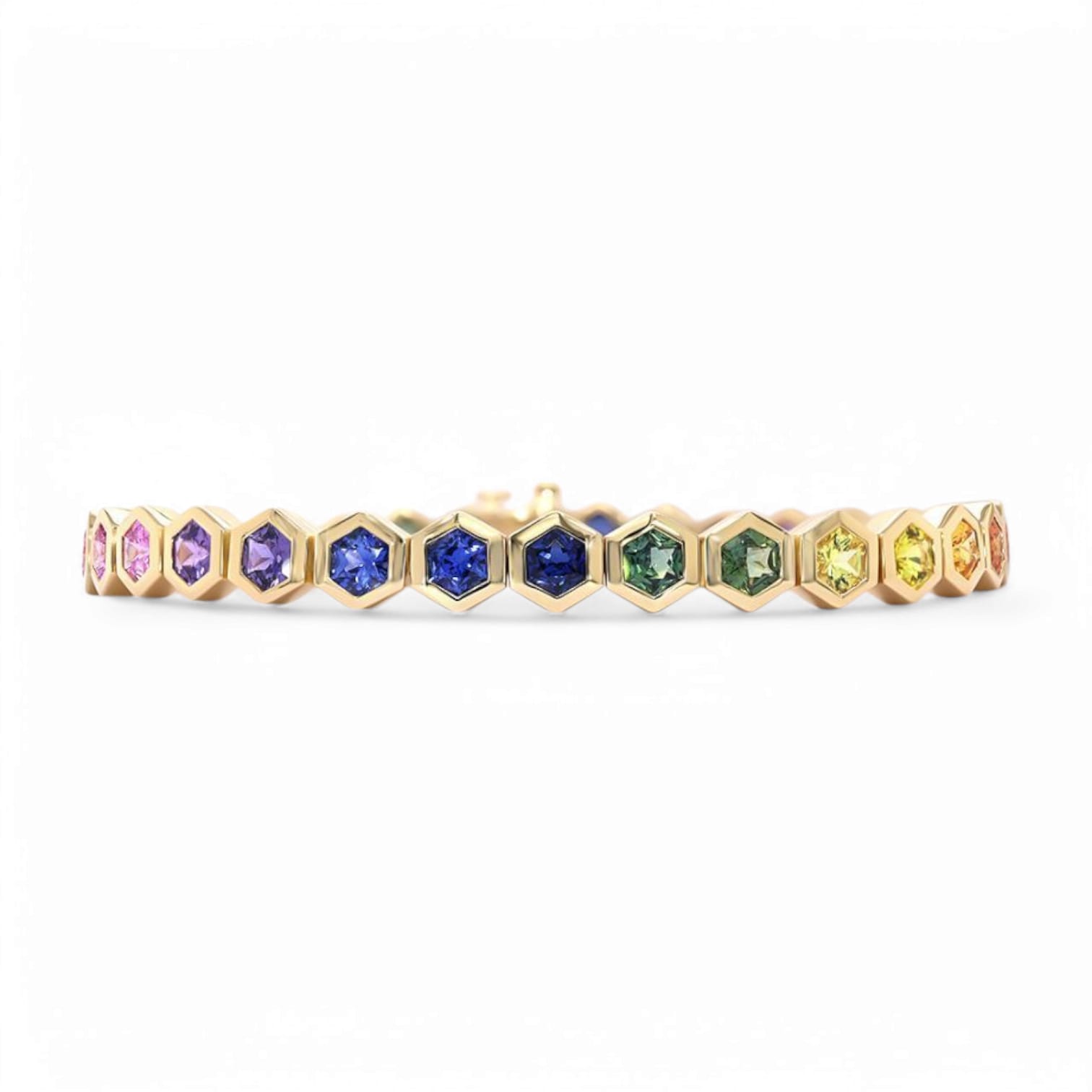 RAINBOW PRISM TIDE MULTI COLORED SAPPHIRE BRACELET