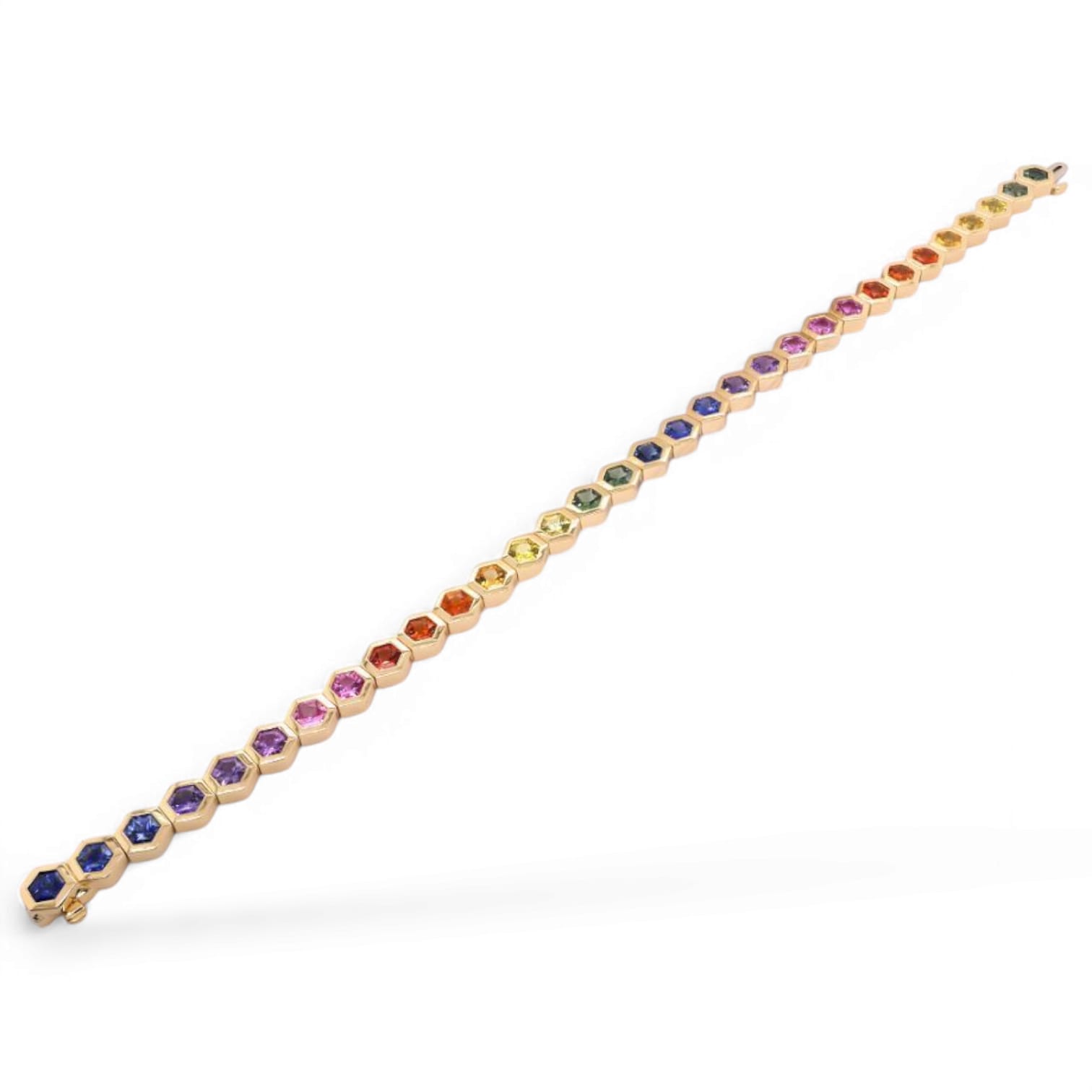 RAINBOW PRISM TIDE MULTI COLORED SAPPHIRE BRACELET - 1