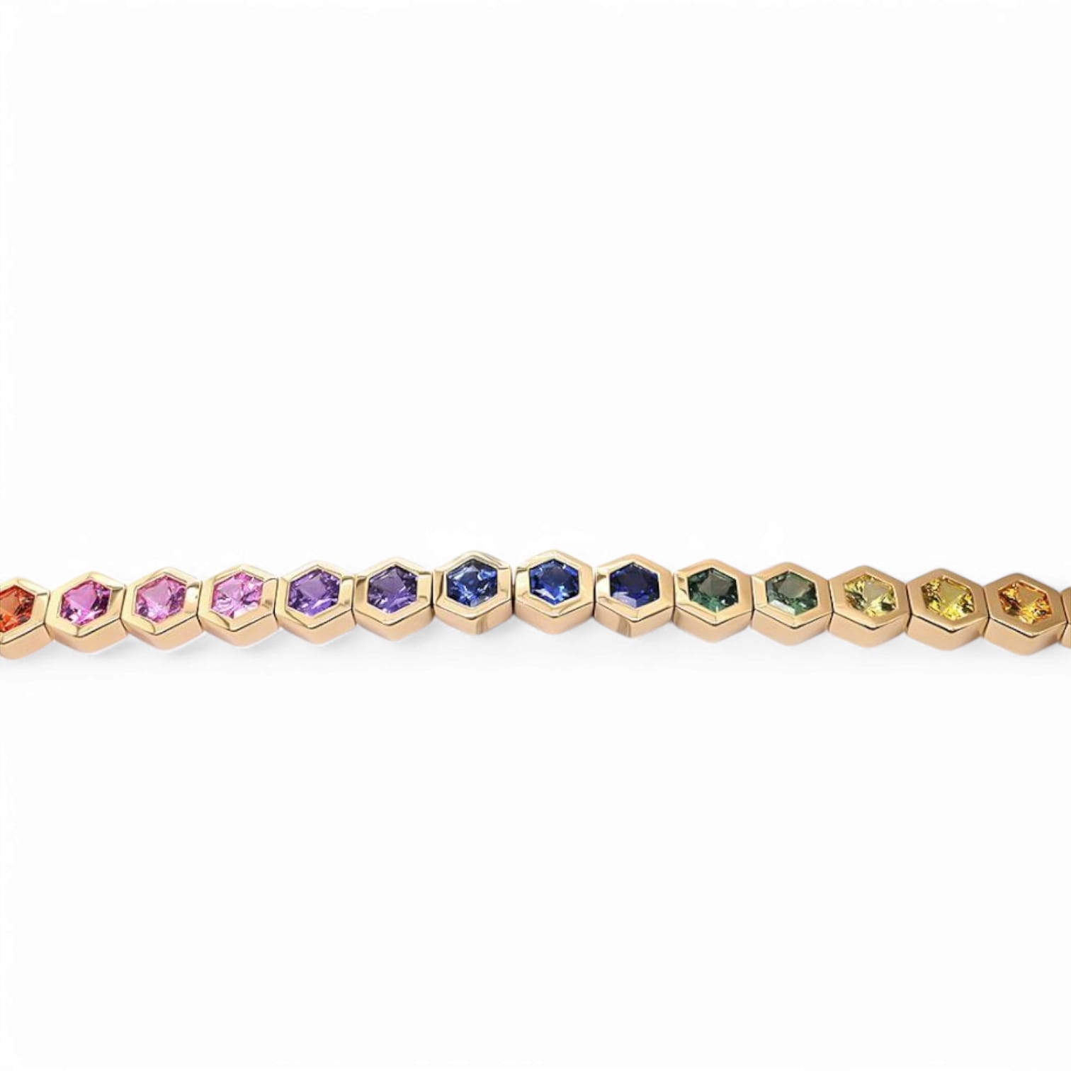 RAINBOW PRISM TIDE MULTI COLORED SAPPHIRE BRACELET - 2