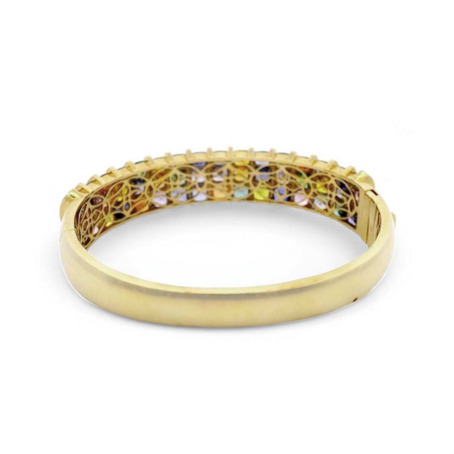 RAINBOW MIRAGE MULTI COLORED SAPPHIRE AND DIAMOND BANGLE - 2