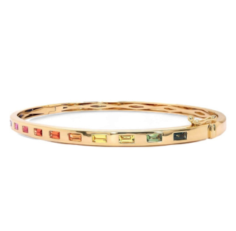 RAINBOW HORIZON MULTI COLORED SAPPHIRE BANGLE