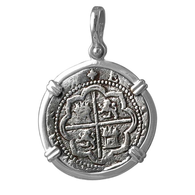 Atocha Silver 1 1/8" 2R Grade 1 Replica Coin Pendant with Shackle Bail - Limited Edition