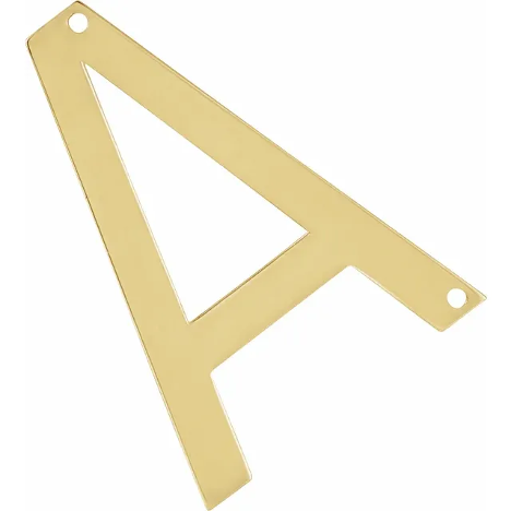 14KT GOLD SIDEWAYS INITIAL NECKLACE - A - 1