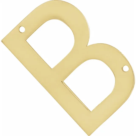 14KT GOLD SIDEWAYS INITIAL NECKLACE - B - 1