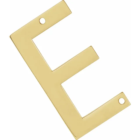 14KT GOLD SIDEWAYS INITIAL NECKLACE - E - 1