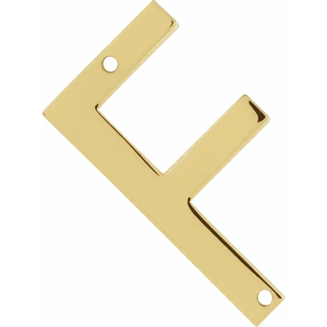 14KT GOLD SIDEWAYS INITIAL NECKLACE - F - 1