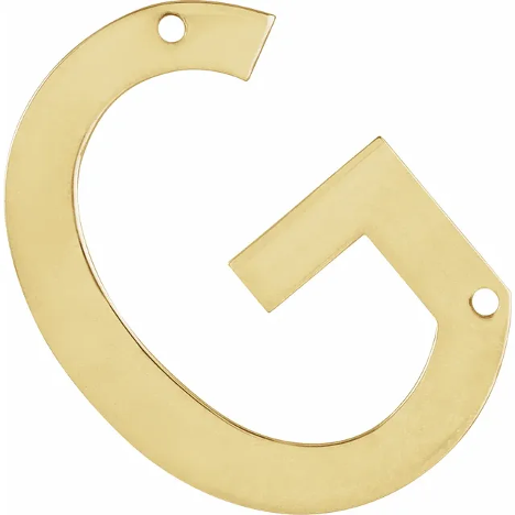 14KT GOLD SIDEWAYS INITIAL NECKLACE - G - 1