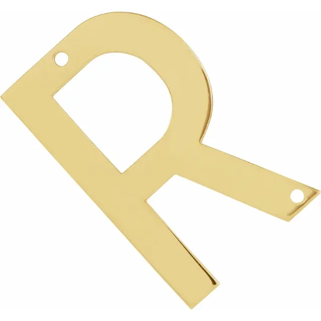 14KT GOLD SIDEWAYS INITIAL NECKLACE - R - 1