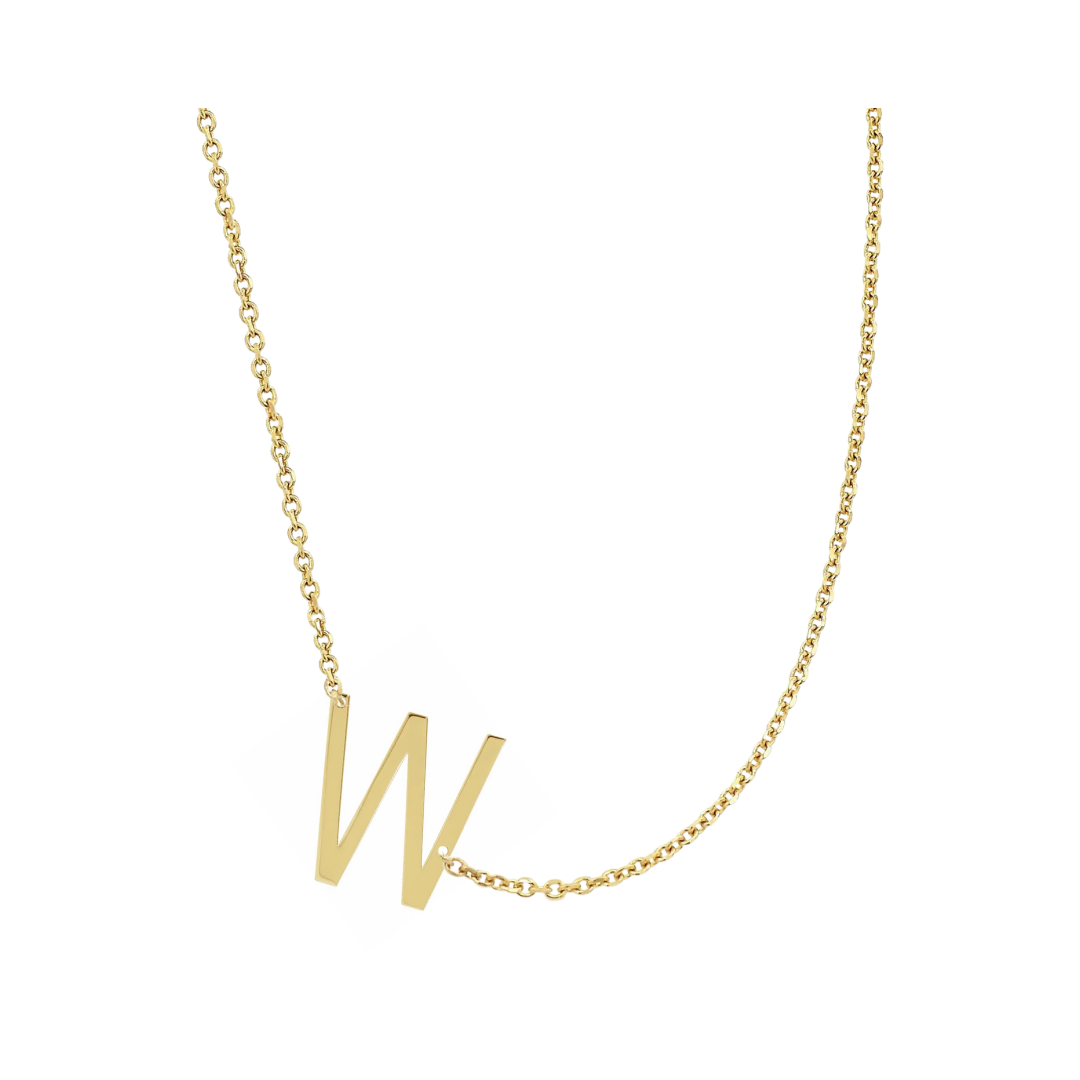 14kt Gold Sideways Initial Necklace W In 14k Yellow Gold