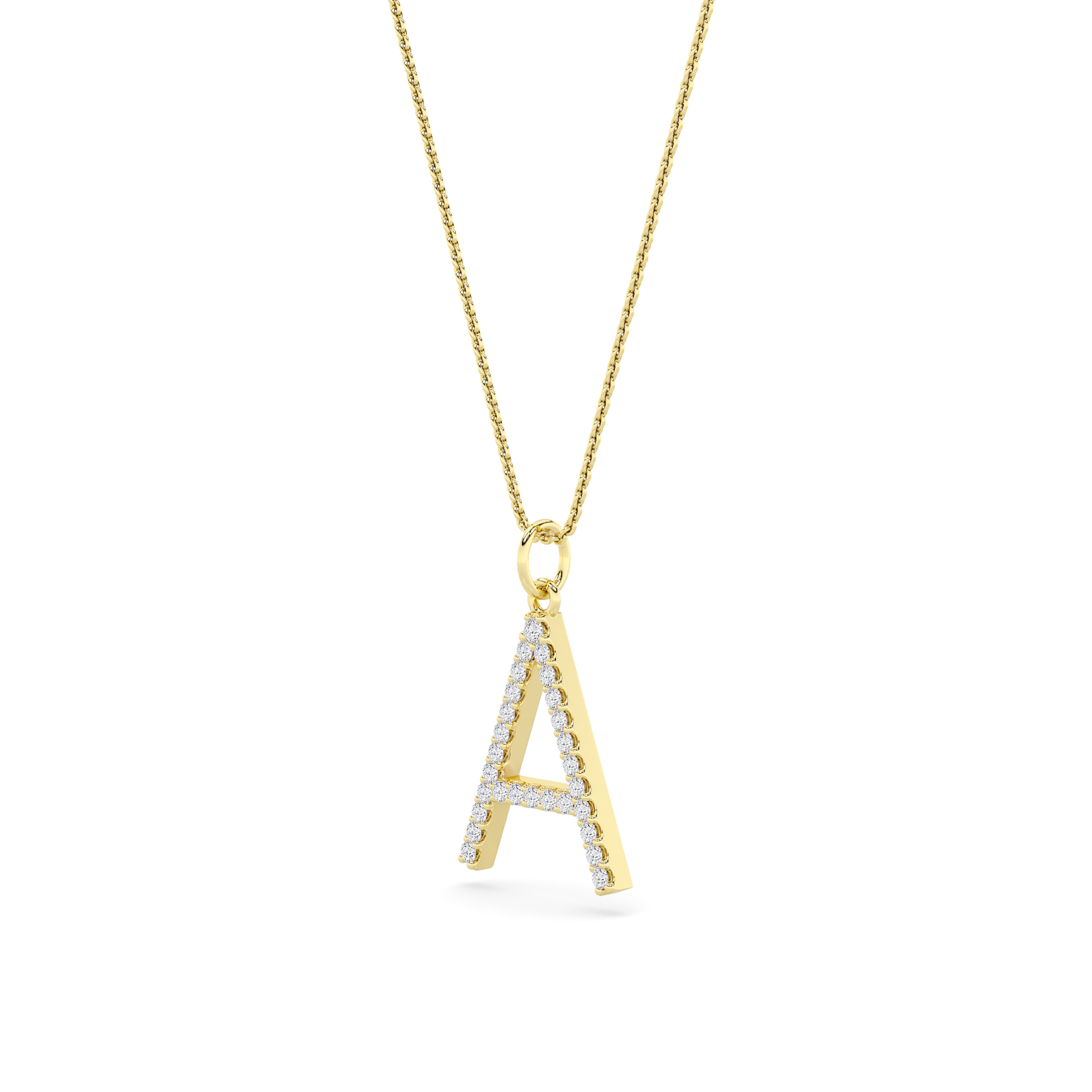 Initial Charm Diamond Pendant Collection - A - 2
