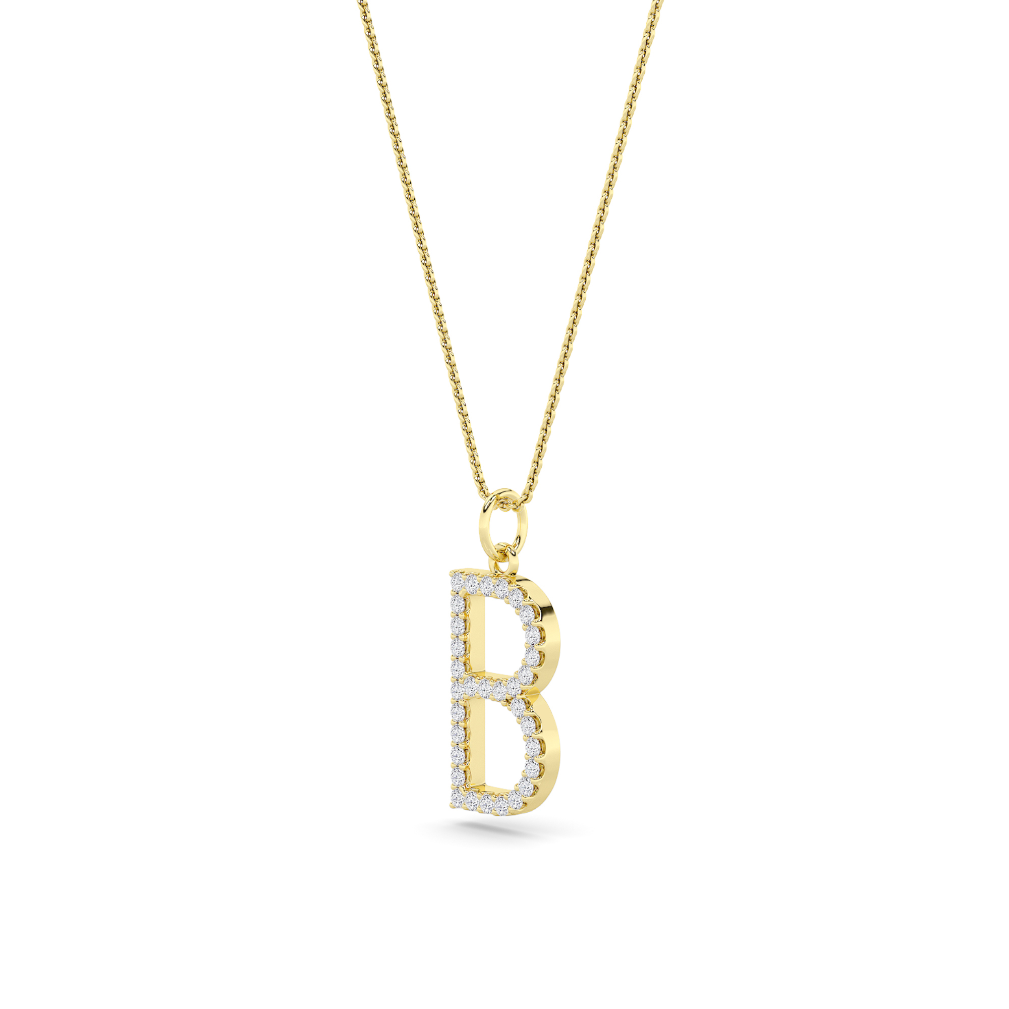 Initial Charm Diamond Pendant Collection - B - 2