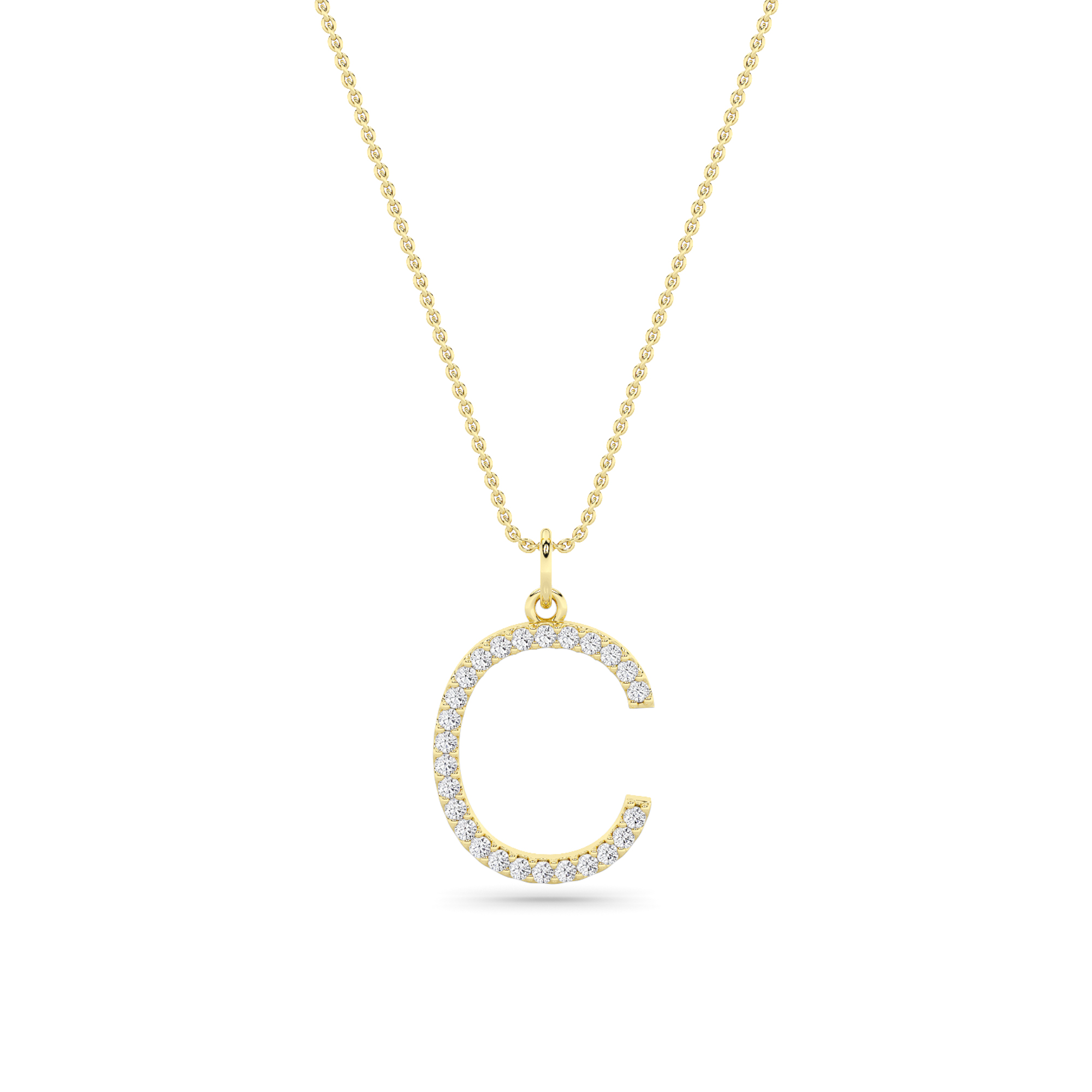 Initial Charm Diamond Pendant Collection - C