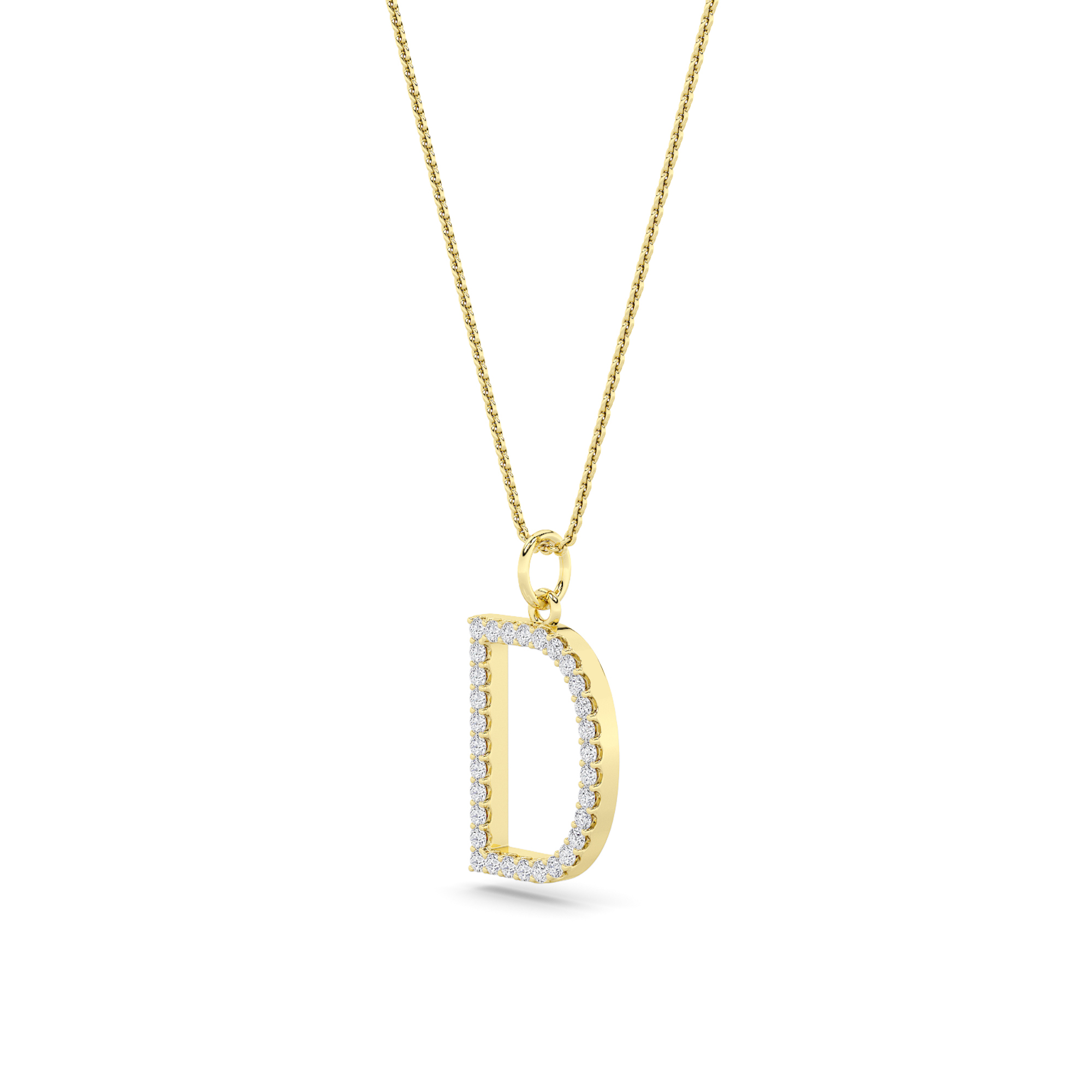 Initial Charm Diamond Pendant Collection - D - 2