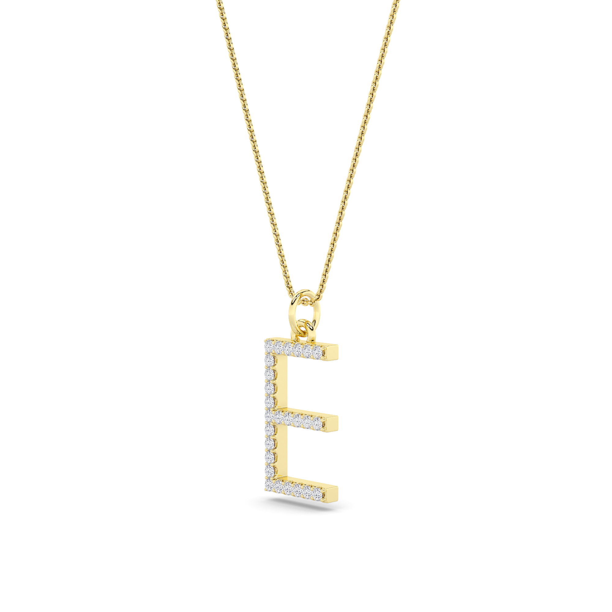 Initial Charm Diamond Pendant Collection - E - 2