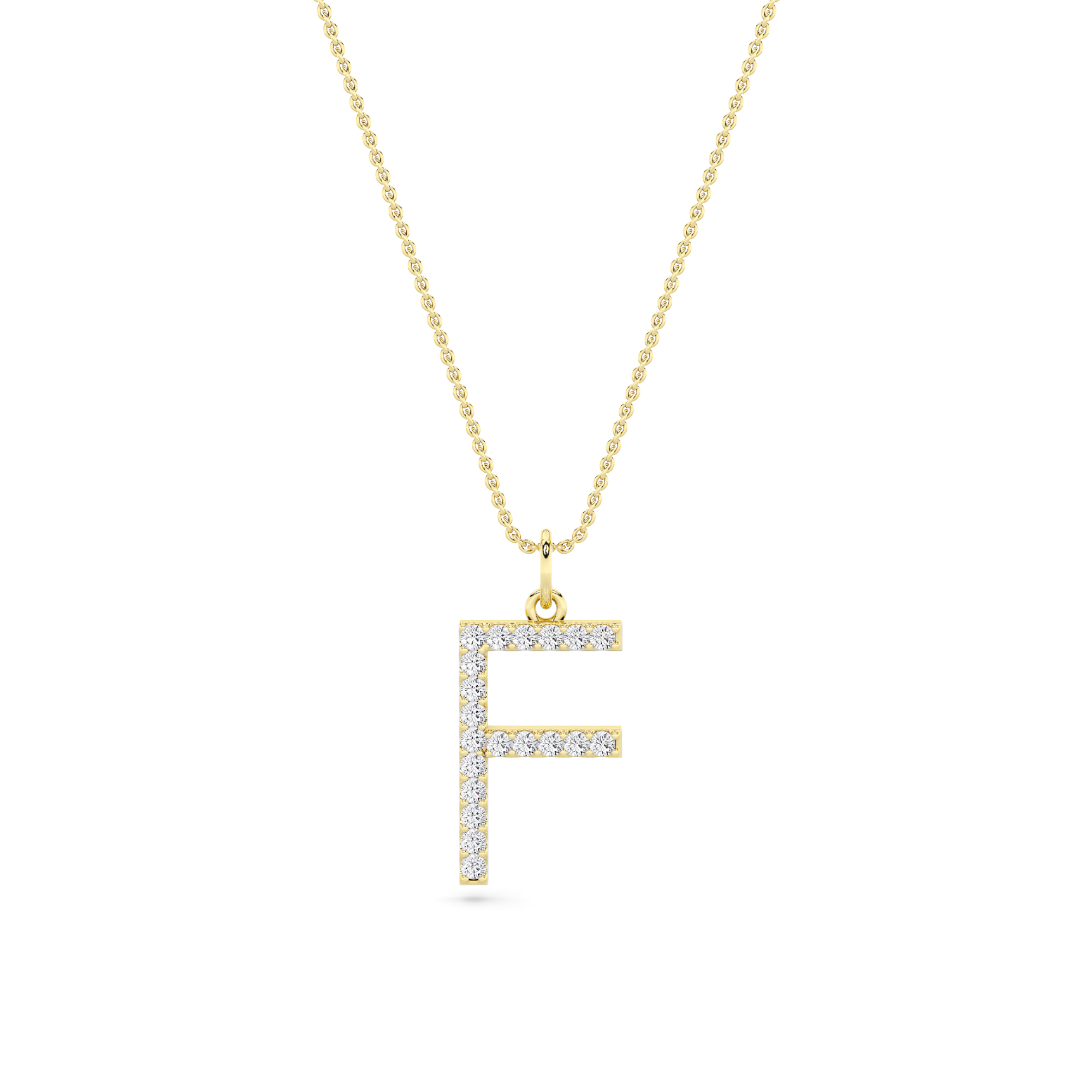 Initial Charm Diamond Pendant Collection - F