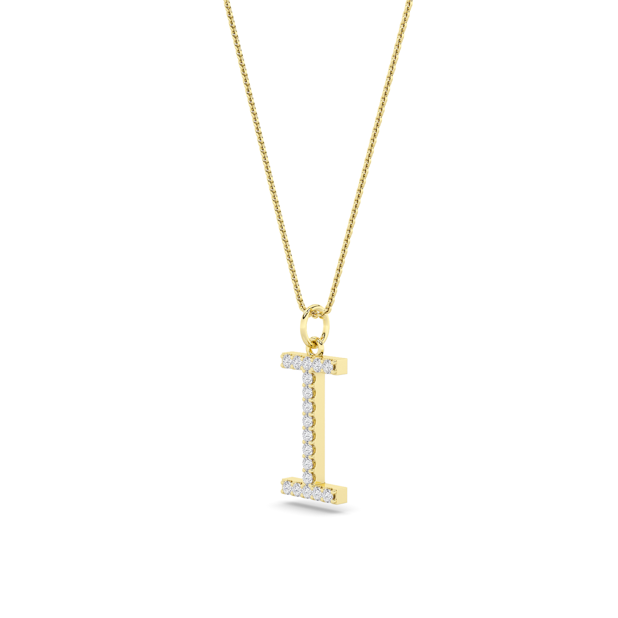 Initial Charm Diamond Pendant Collection - I - 2