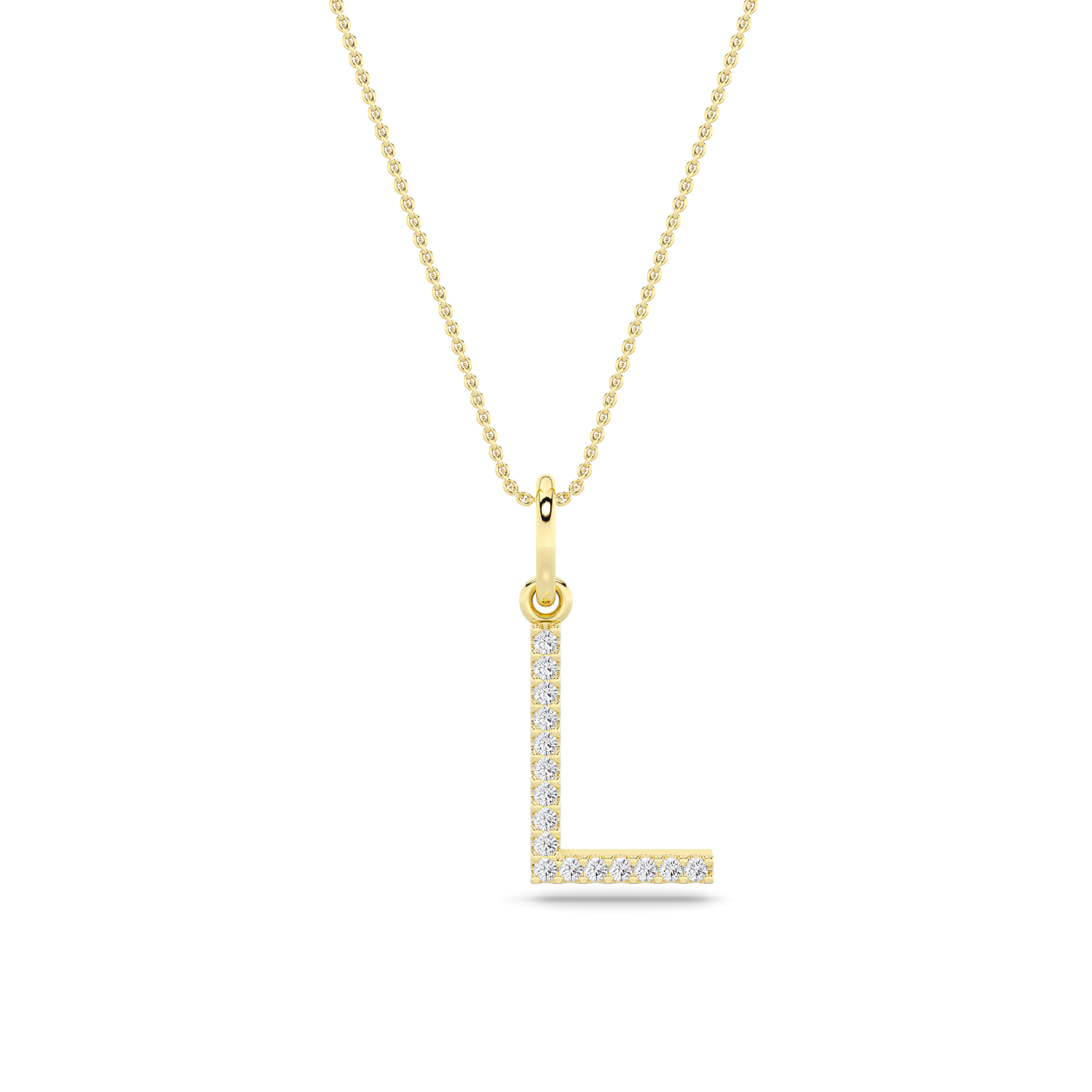 Initial Charm Diamond Pendant Collection - L