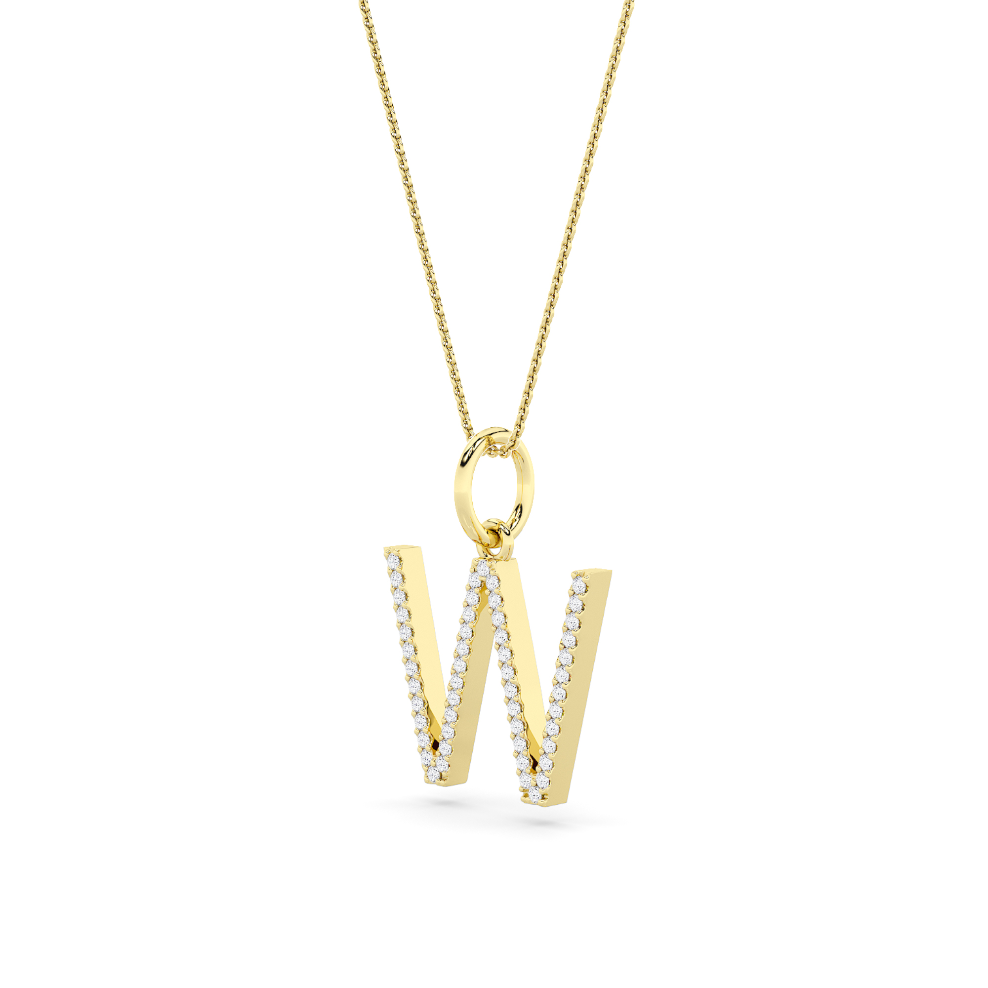 Initial Charm Diamond Pendant Collection W In 14k Yellow Gold