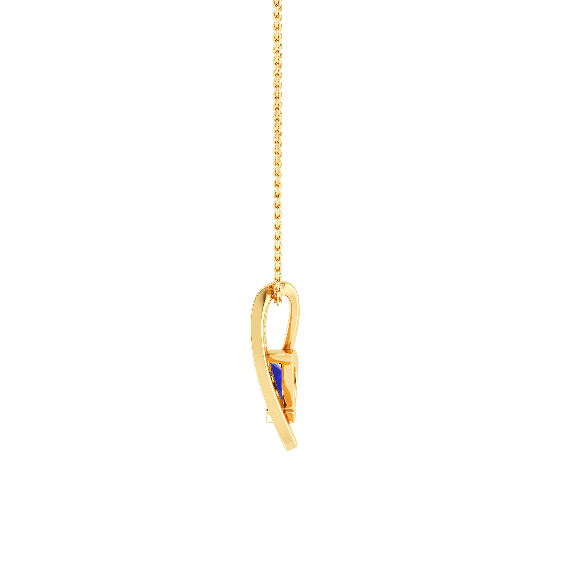 Trillion Grace Tanzanite and Diamond Pendant - 1