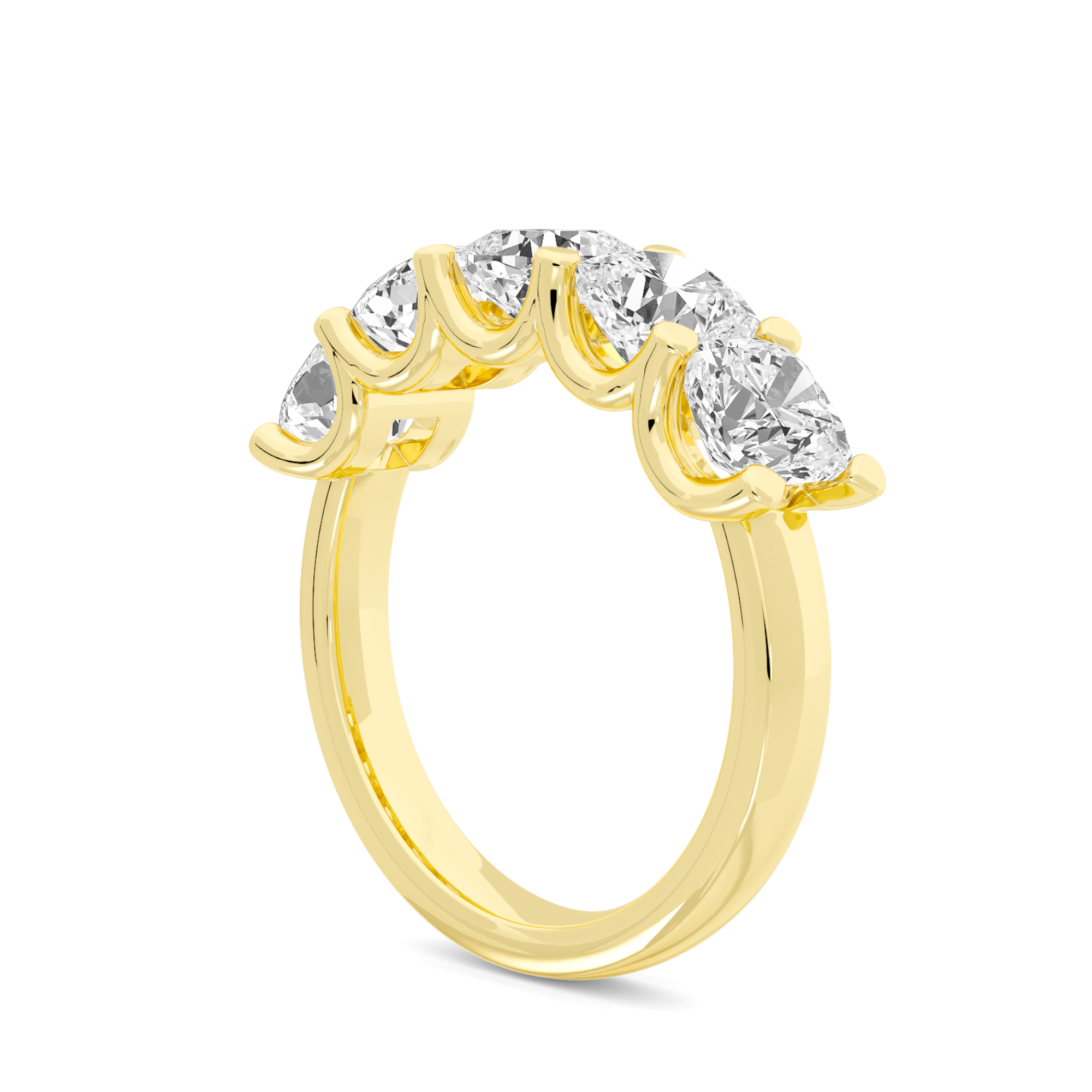 5 Stone Cushion Diamond Band - 1