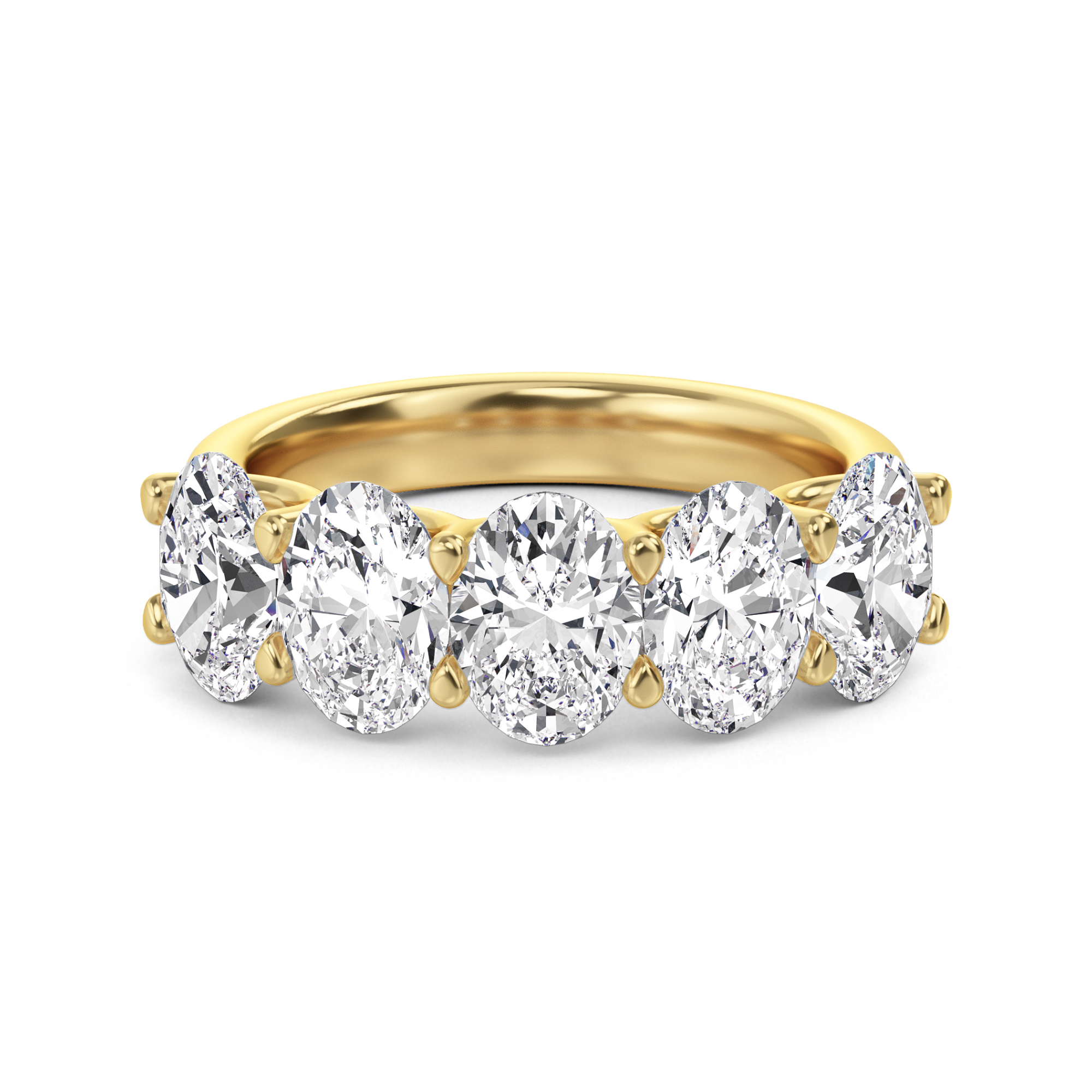 5 Stone Oval Diamond Band