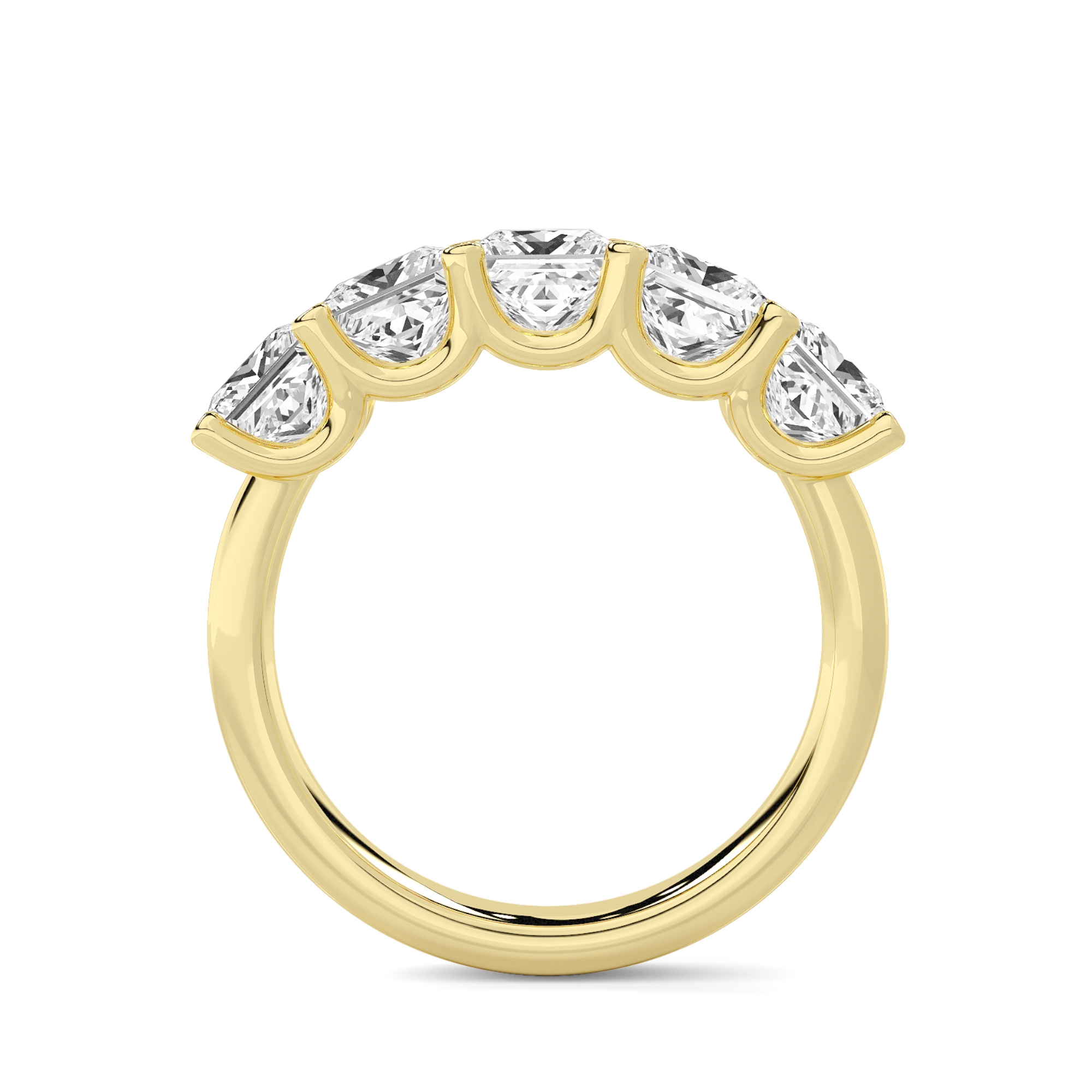 5 Stone Princess Diamond Band - 1