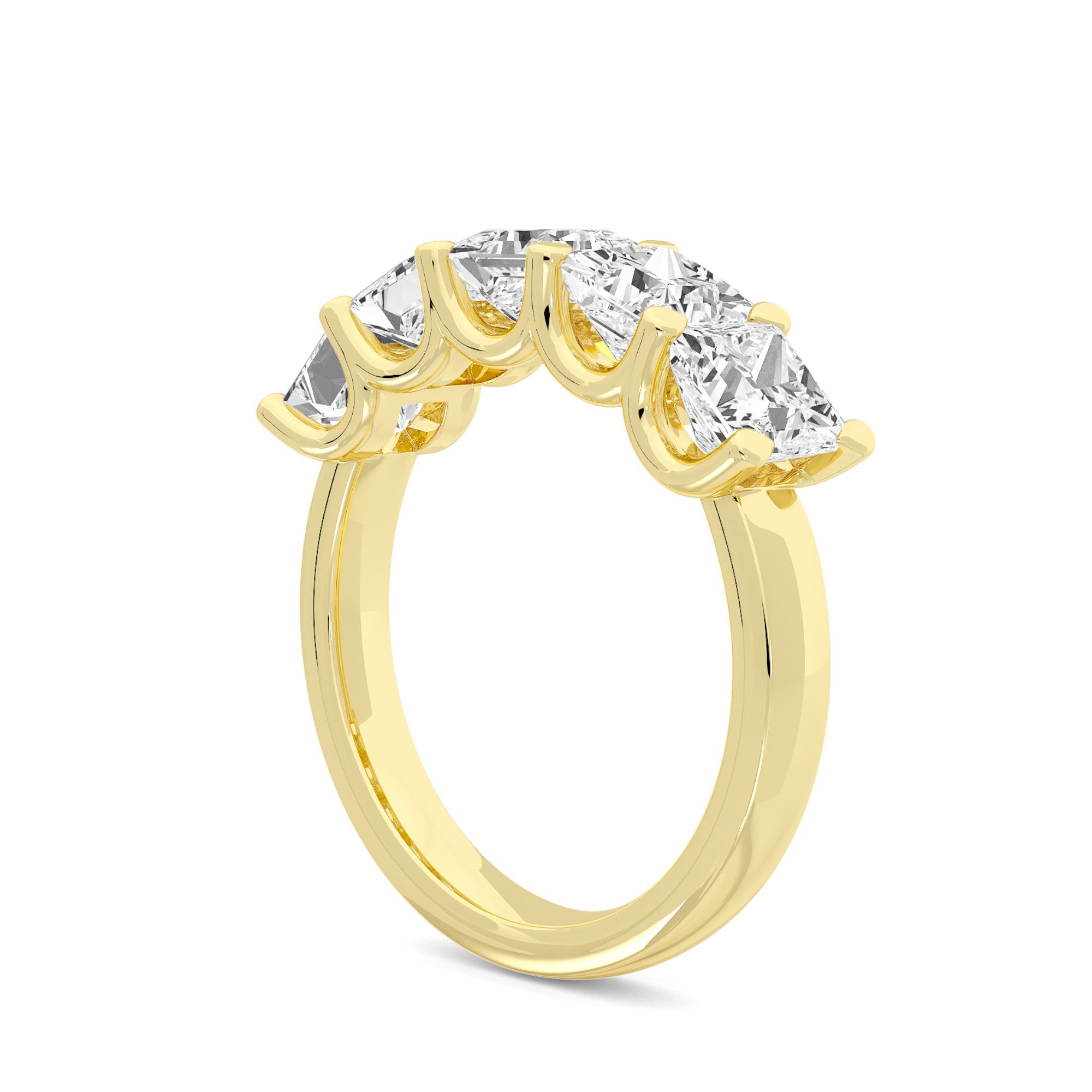 5 Stone Princess Diamond Band - 3