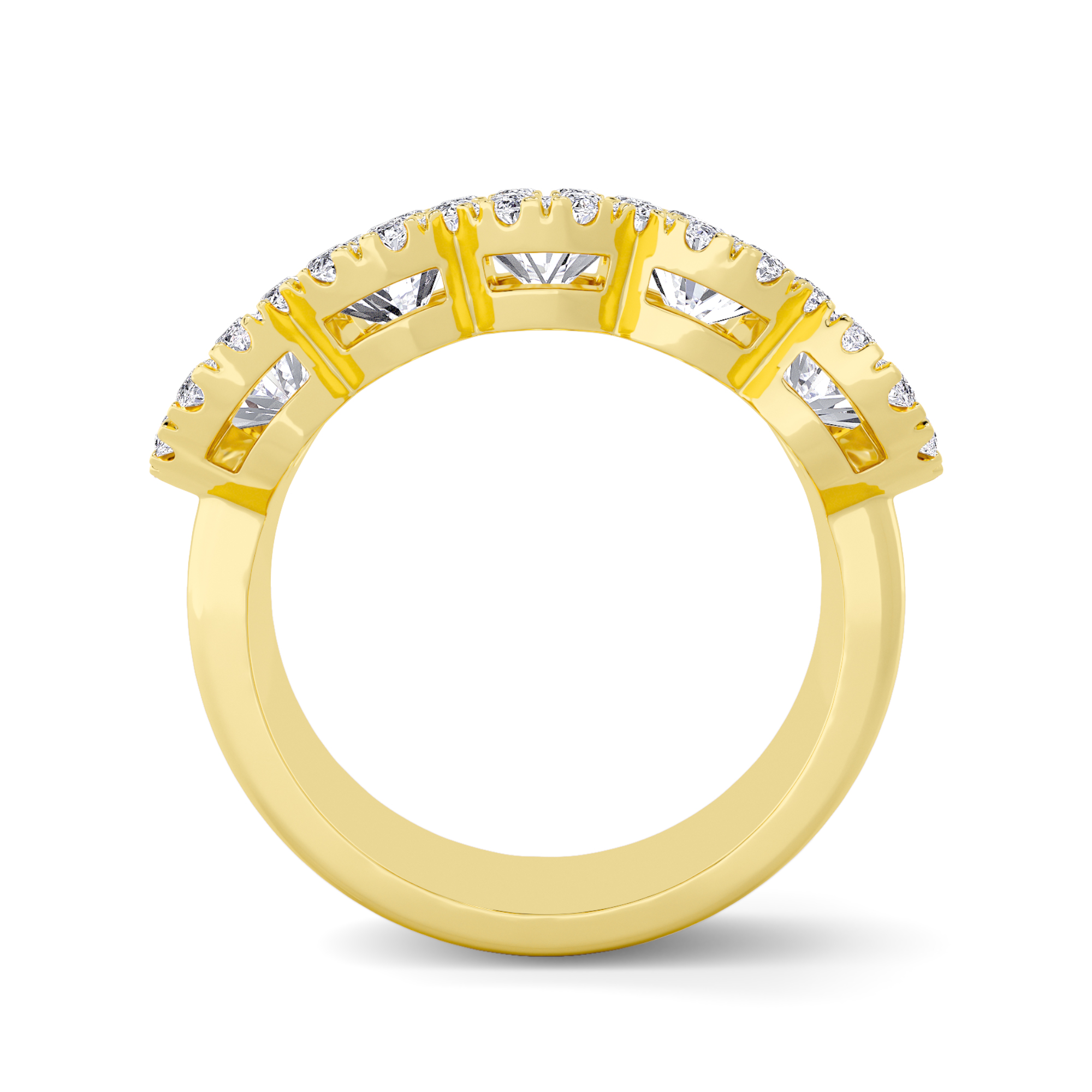 SUNFLOWER 5 STONE ROUND DIAMOND RING - 1