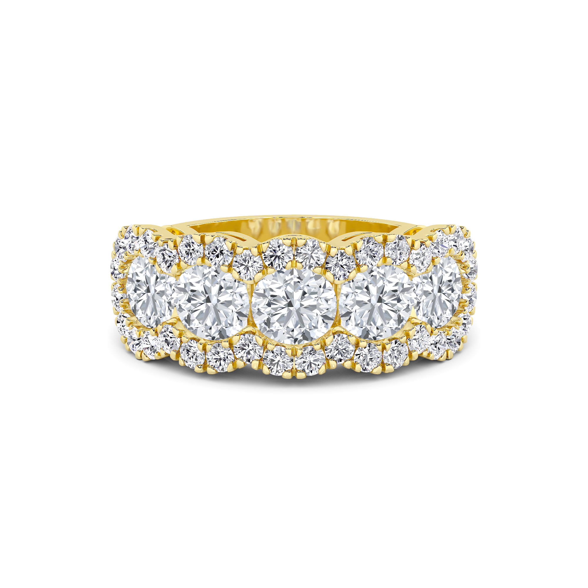SUNFLOWER 5 STONE ROUND DIAMOND RING