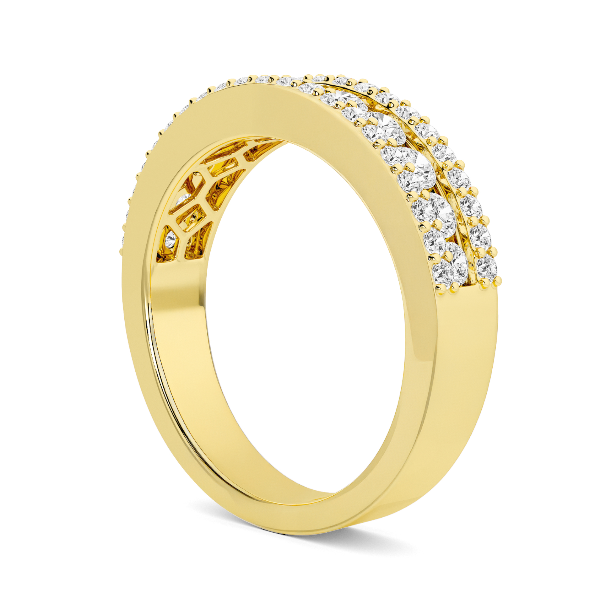 BEVERLY'S MINI SIGNATURE THREE ROW DIAMOND BAND - 2