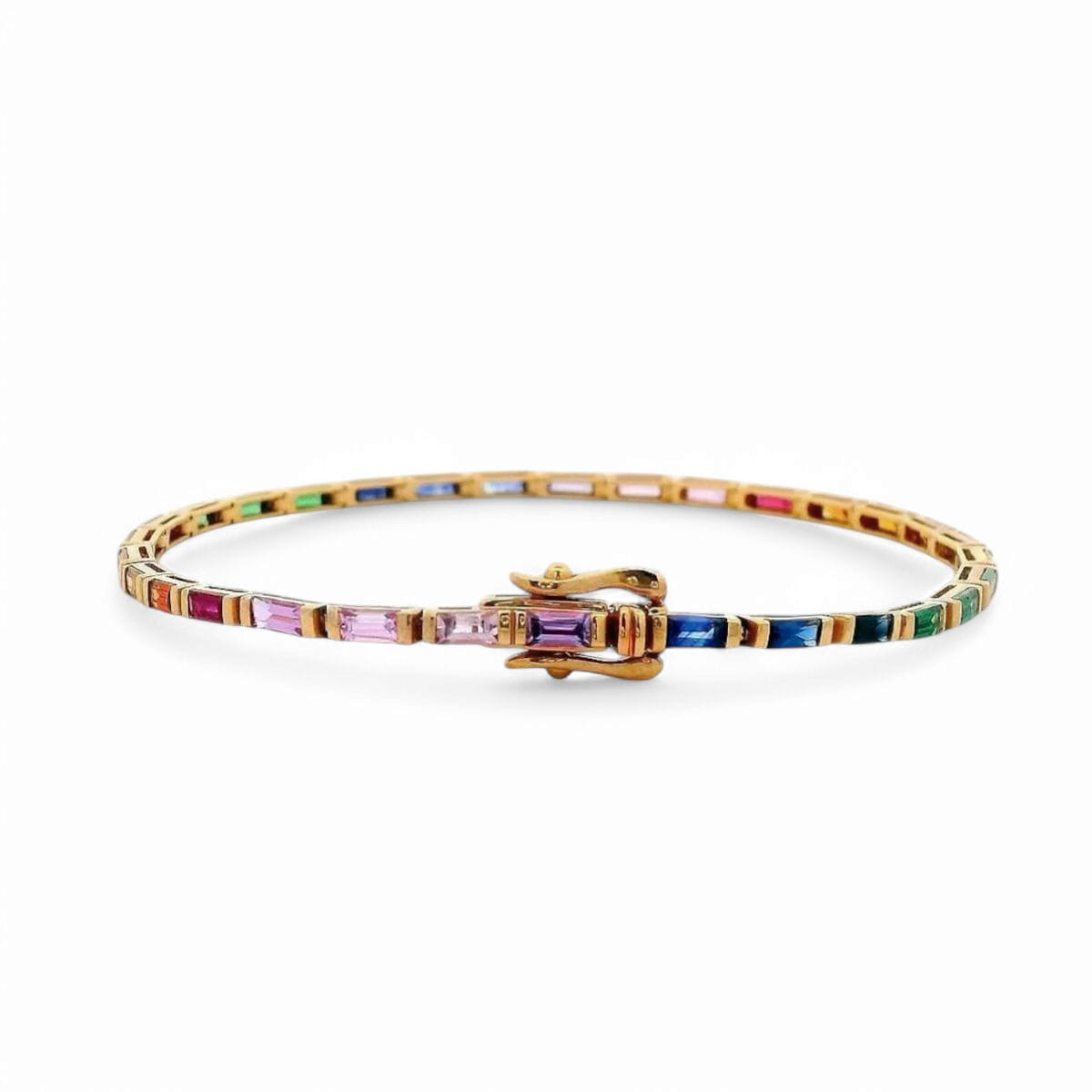 RAINBOW SHIMMER SHORE MULTI COLORED SAPPHIRE BRACELET - 1