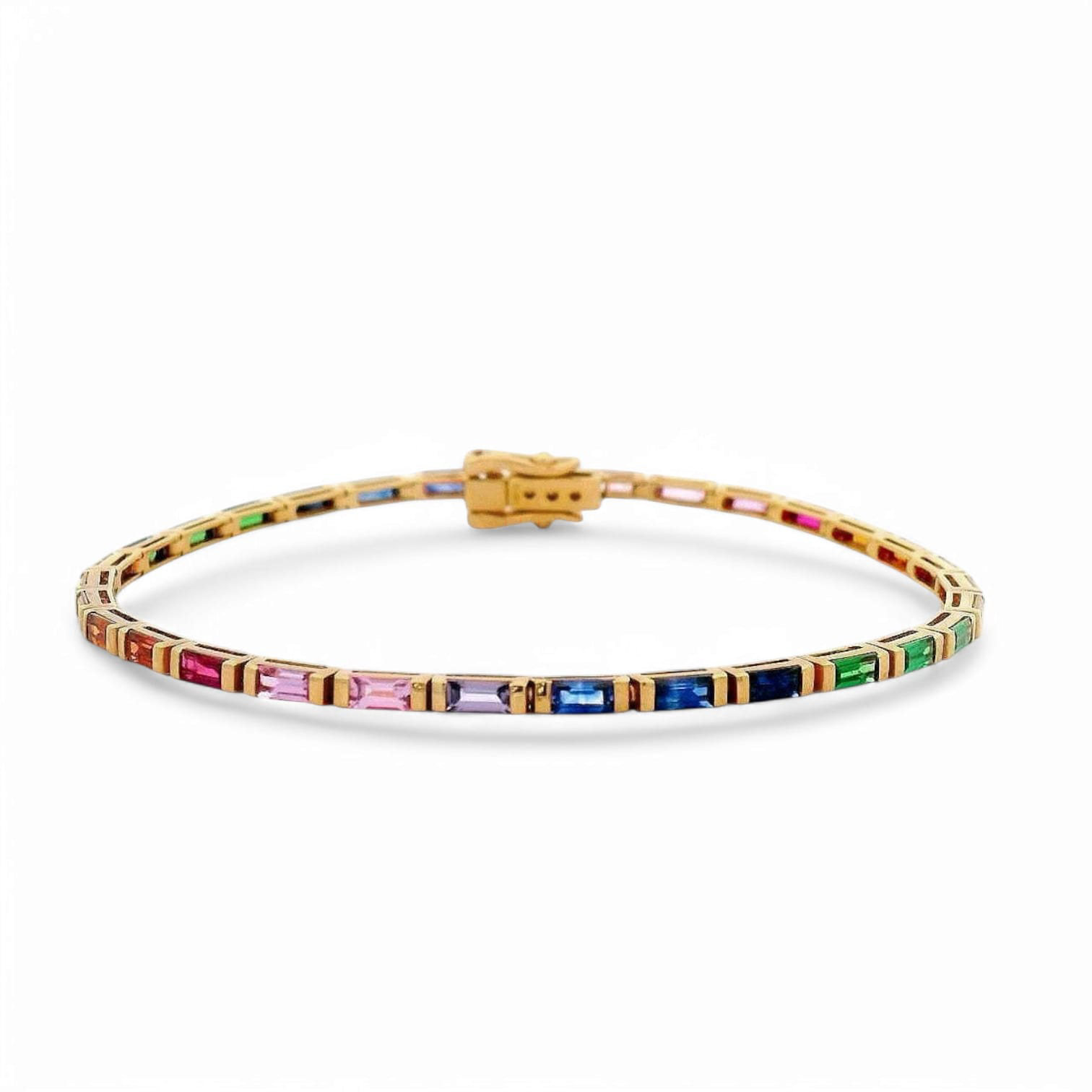 RAINBOW SHIMMER SHORE MULTI COLORED SAPPHIRE BRACELET