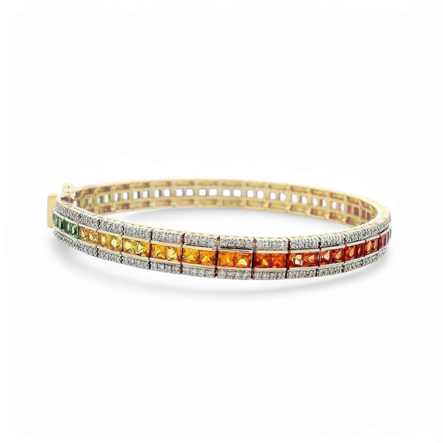 RAINBOW TWINKLE MULTI COLORED SAPPHIRE AND DIAMOND BRACELET - 2
