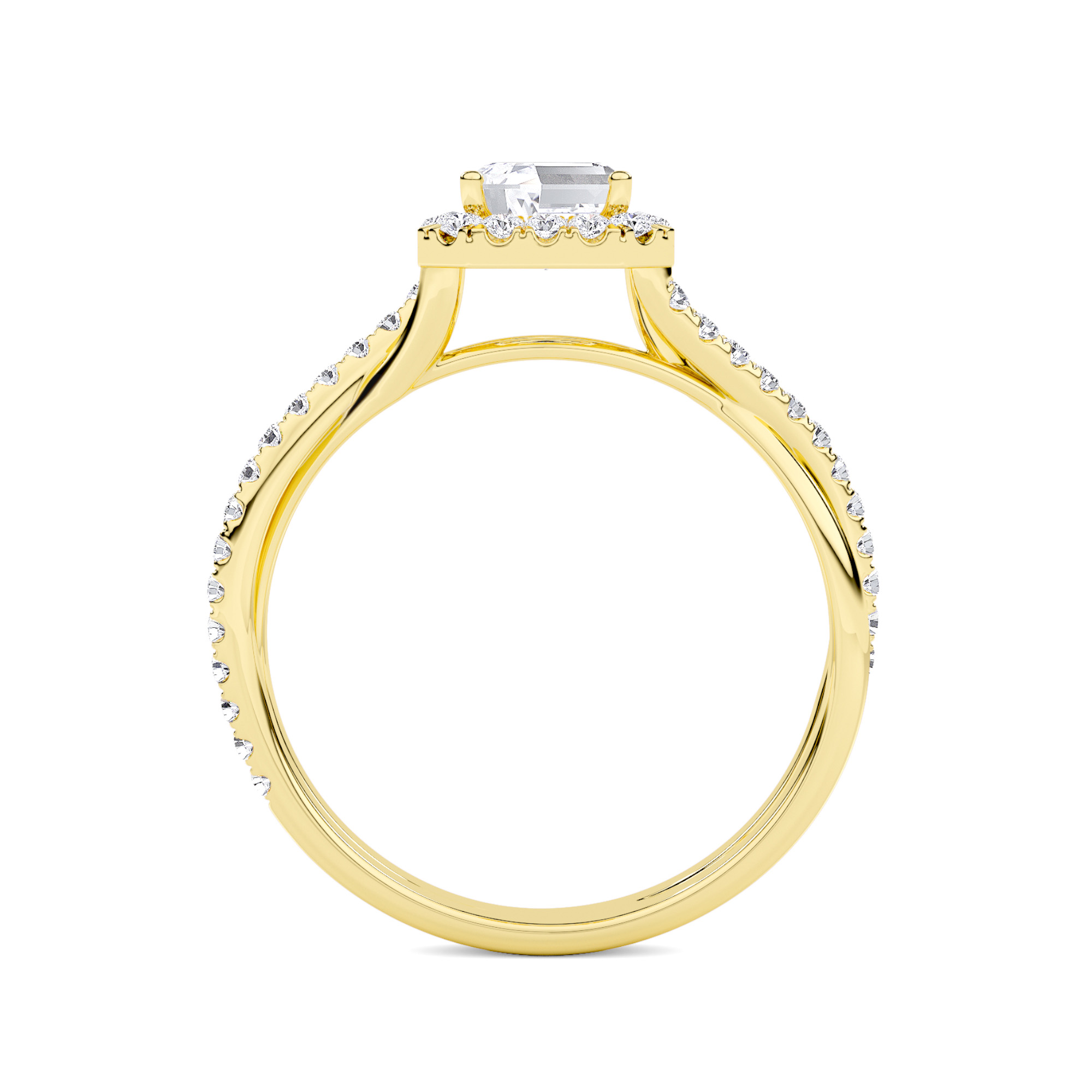 Twist Halo Diamond Ring - 1