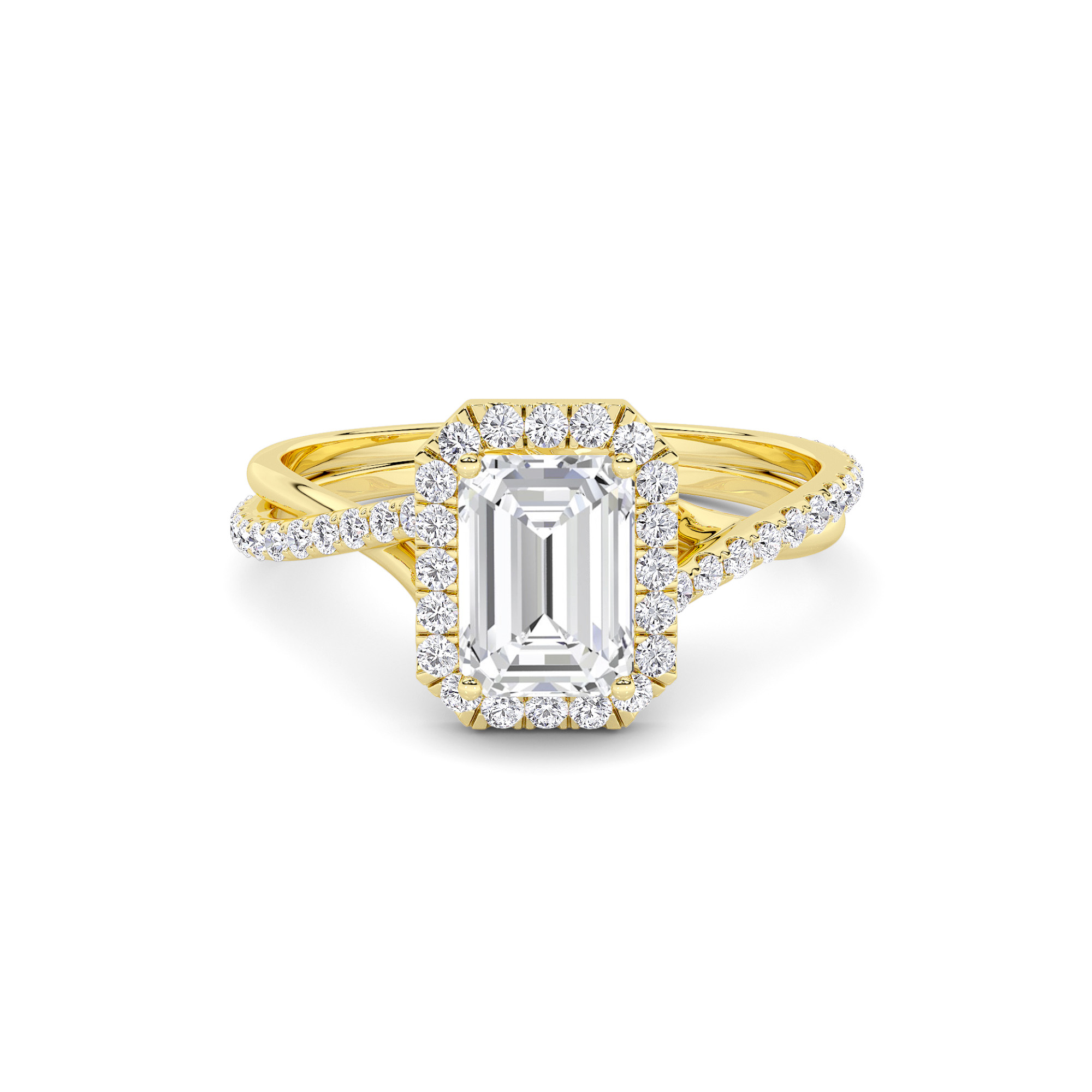 Twist Halo Diamond Ring
