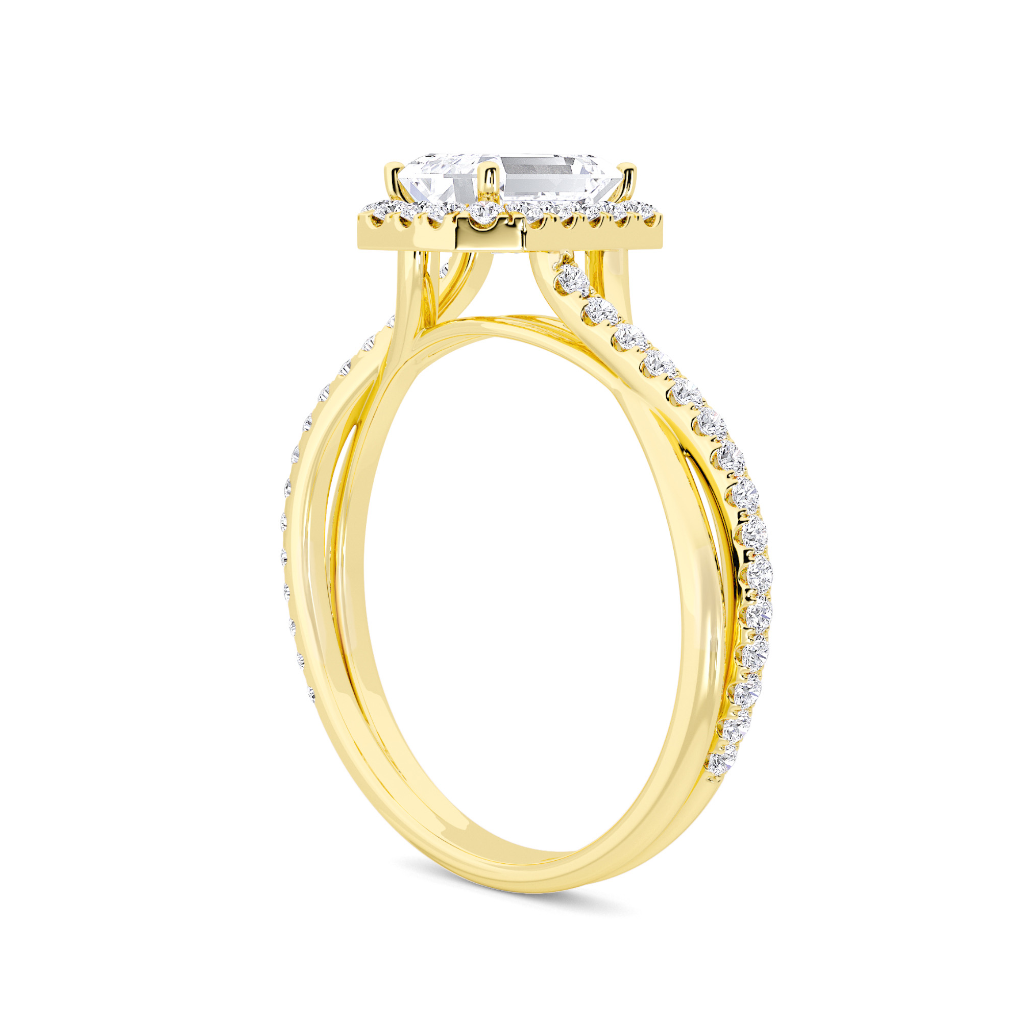Twist Halo Diamond Ring - 2