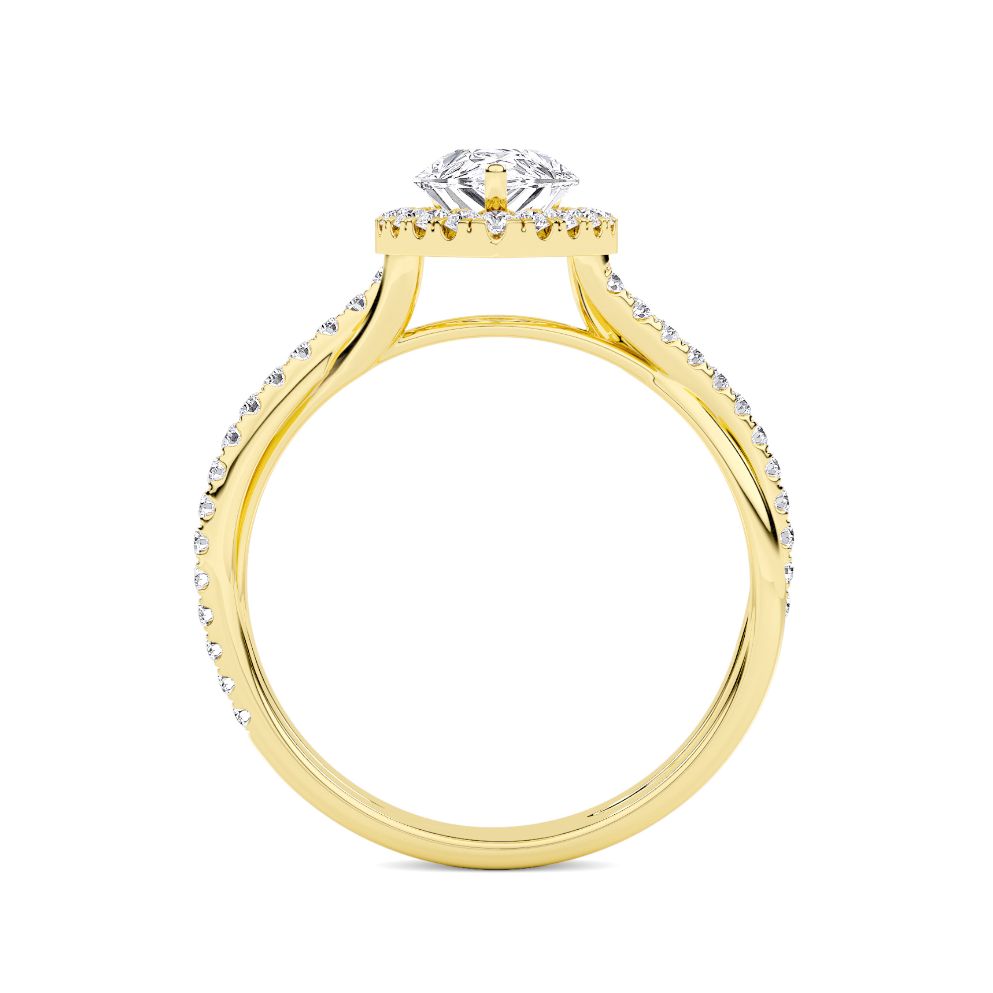 Twist Halo Diamond Ring - 1