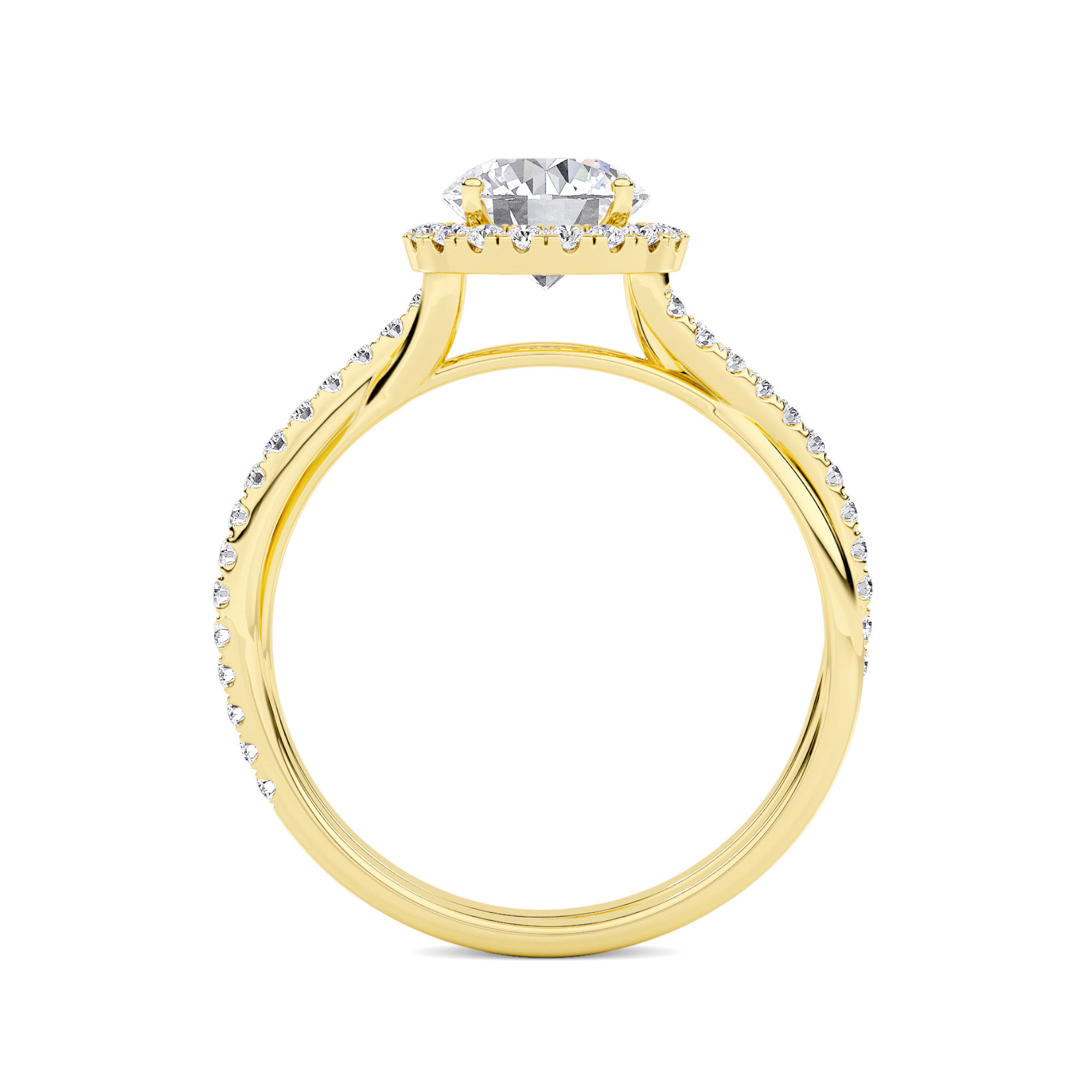 Twist Halo Diamond Ring - 1