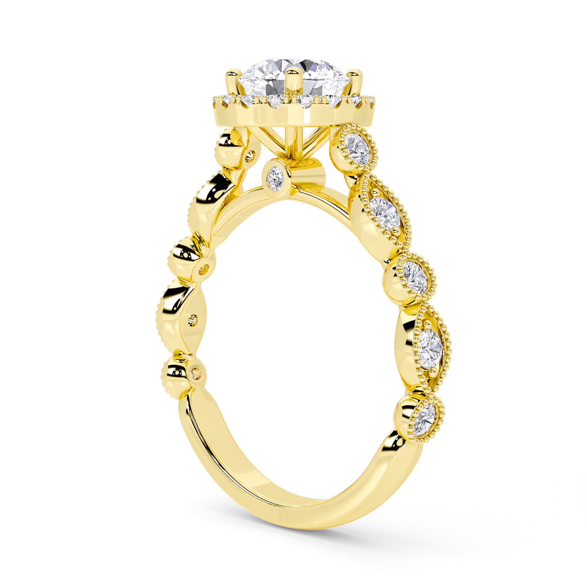 Vintage Halo Diamond Ring - 1