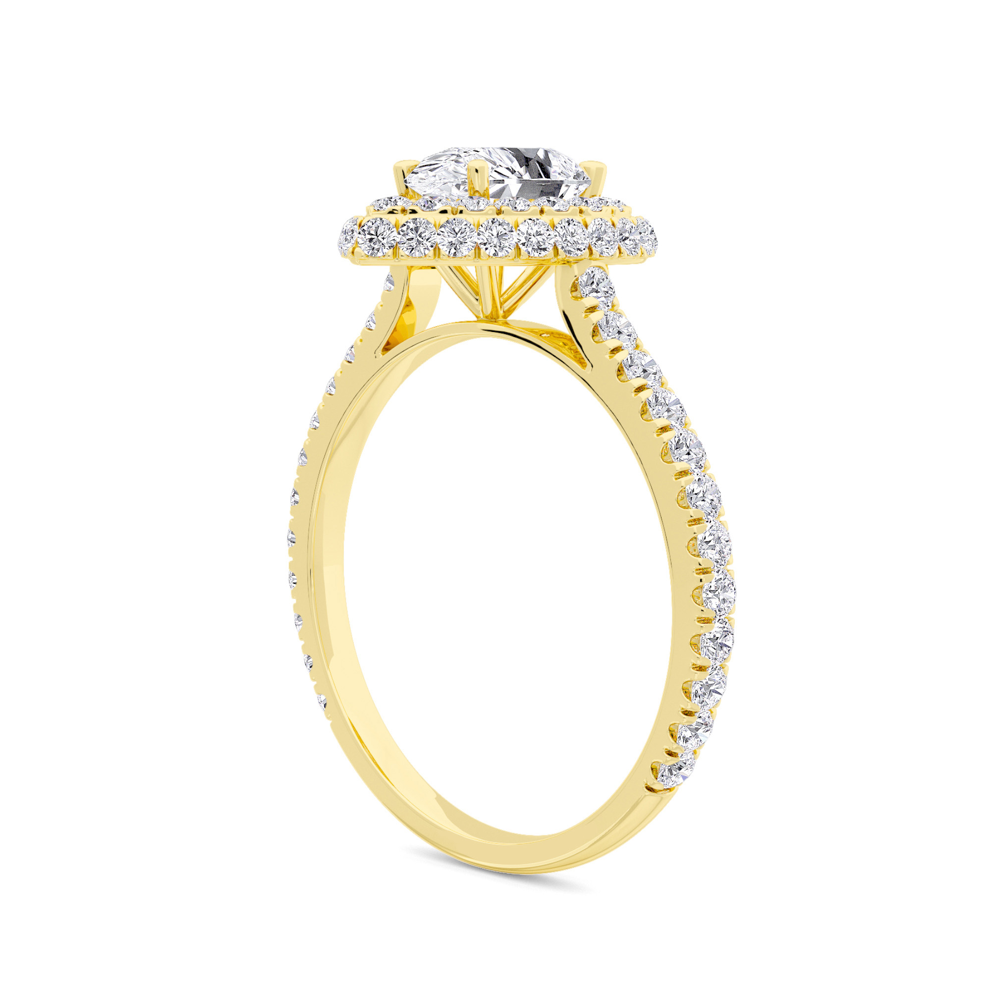 Sunbeam Halo Diamond Ring - 2