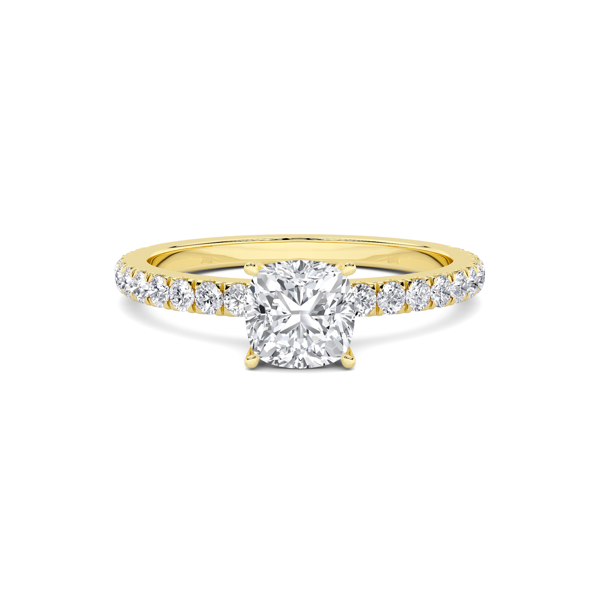 Modern Solitaire Diamond Ring In 18k Yellow Gold Beverly's Jewelry
