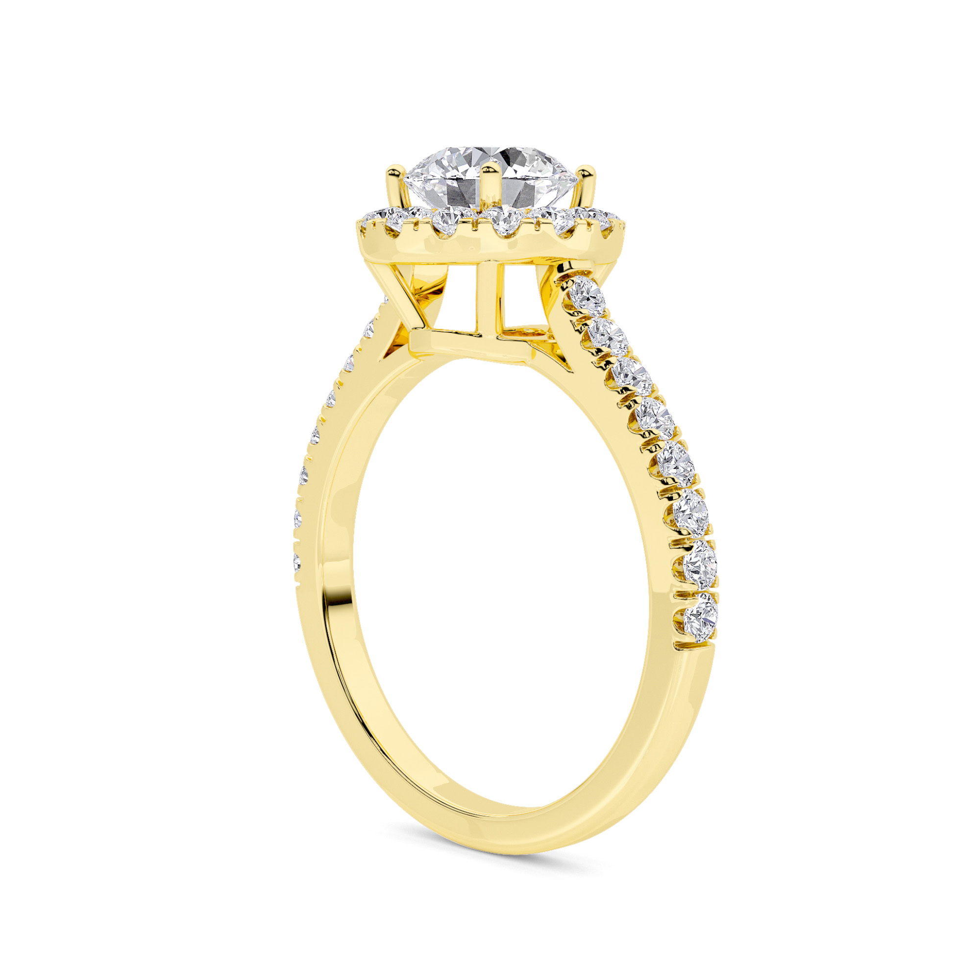 Sparkling Halo Diamond Ring - 2