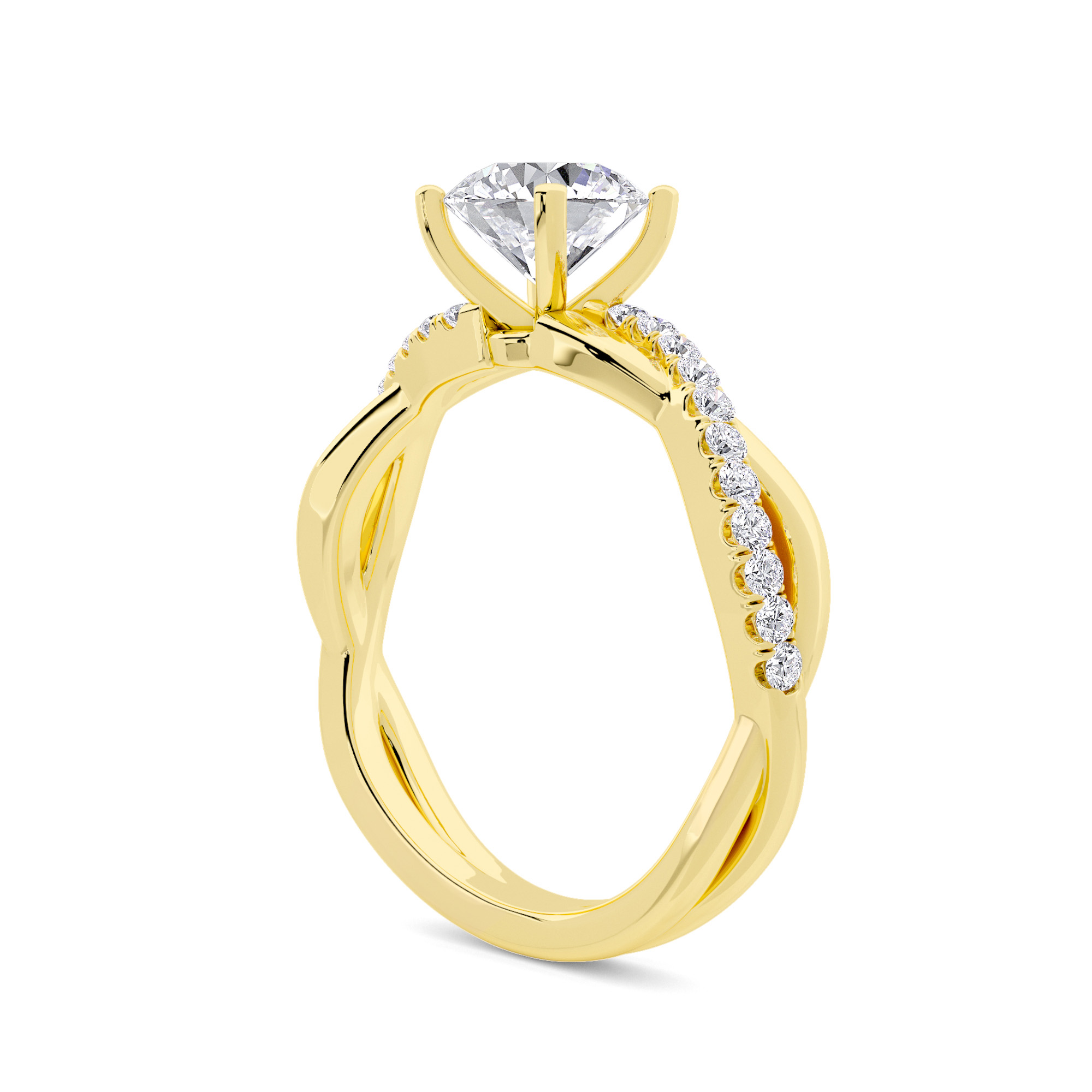 Twist Solitaire Diamond Ring - 2