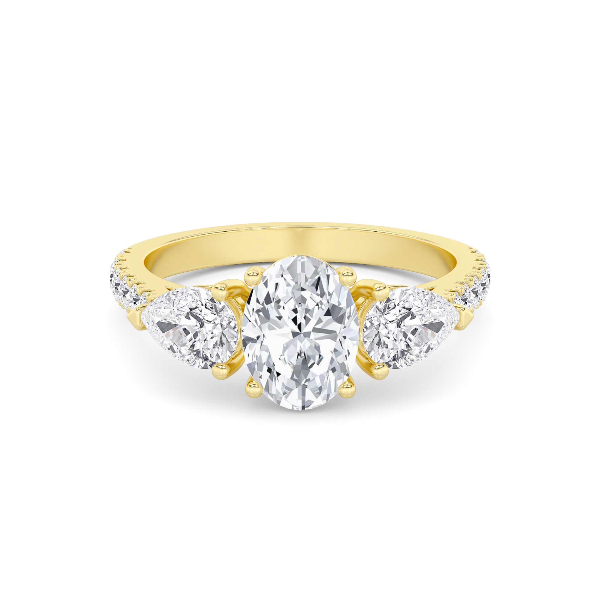 Triple Radiance Three Stone Diamond Ring