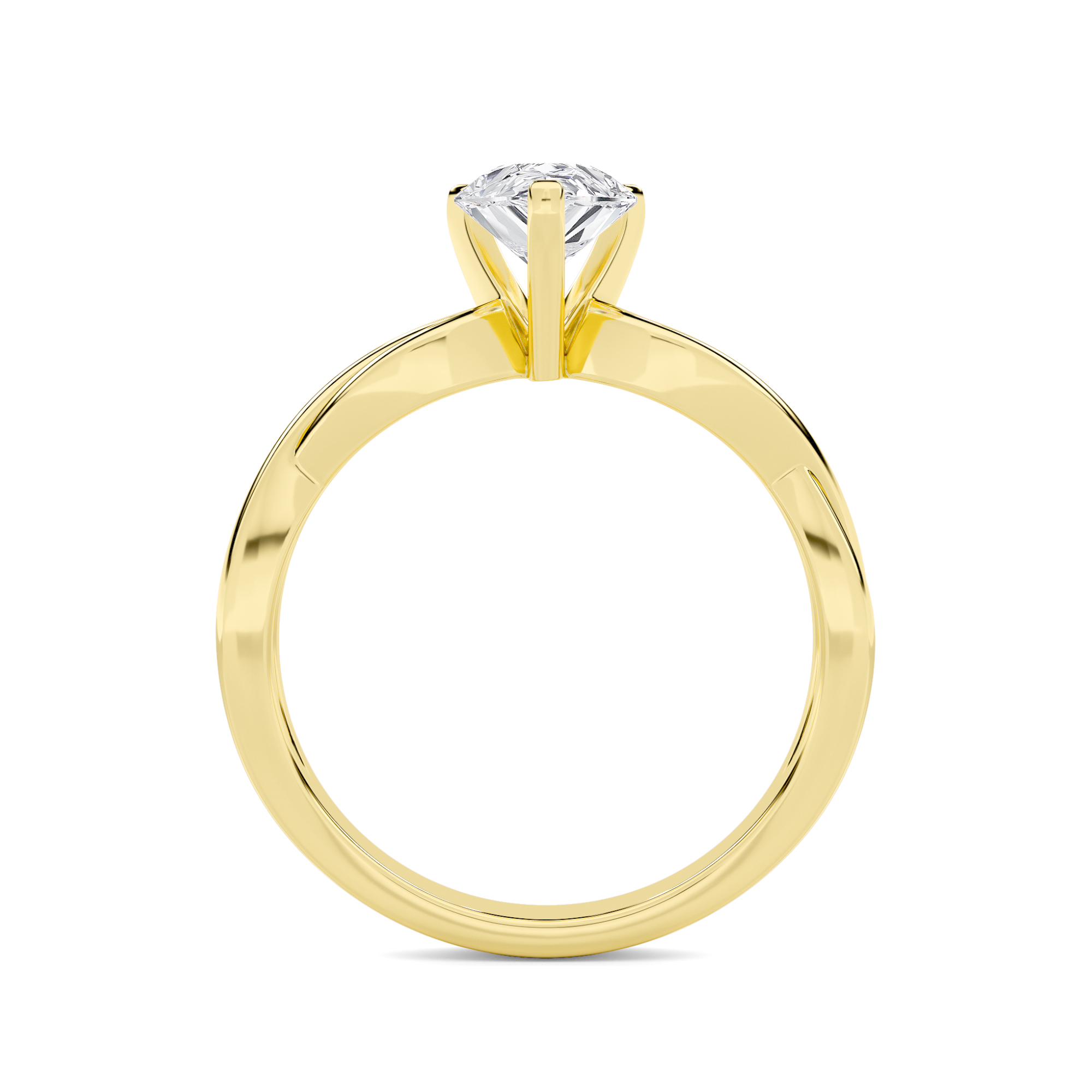 Intertwined Solitaire Diamond Ring - 1
