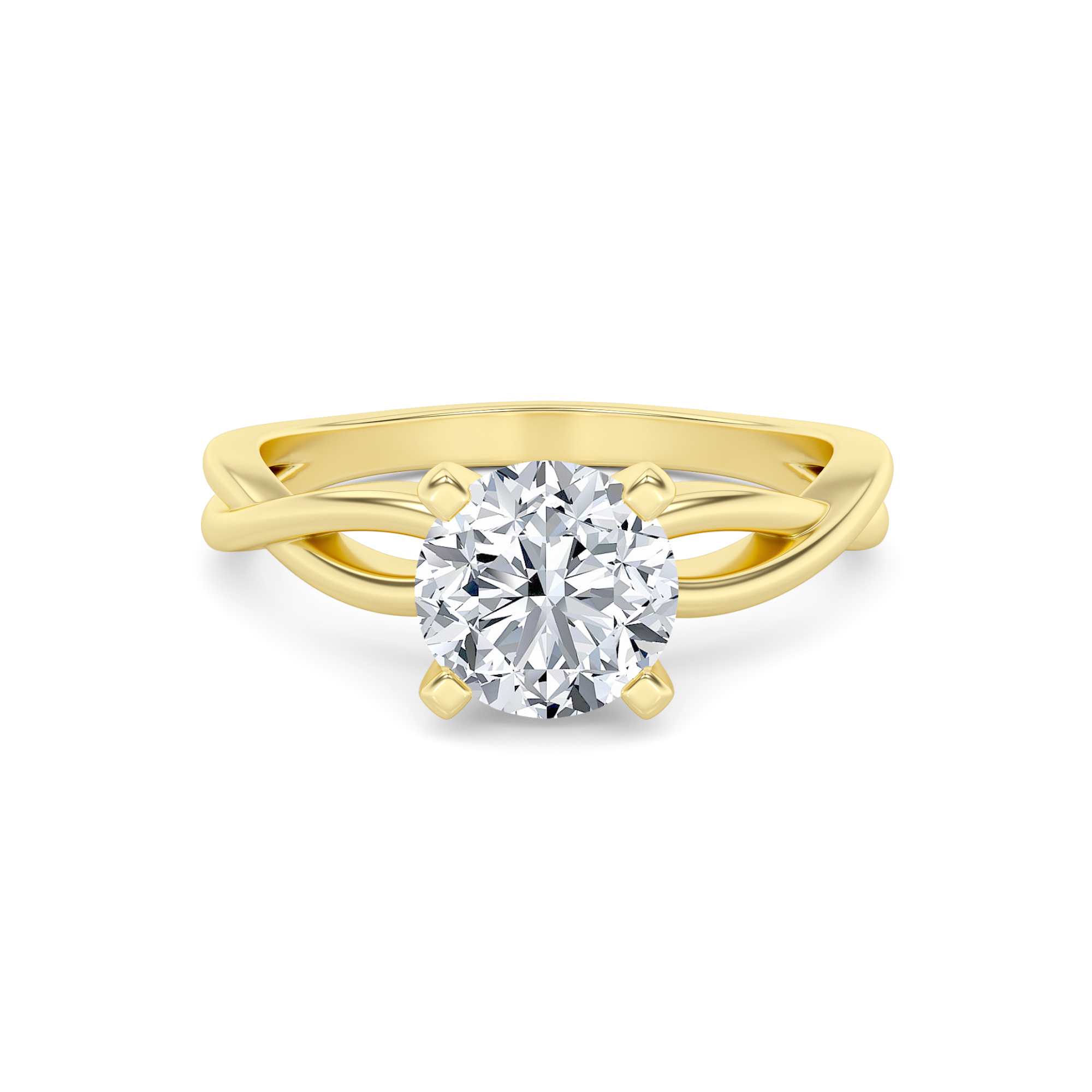 Intertwined Solitaire Diamond Ring