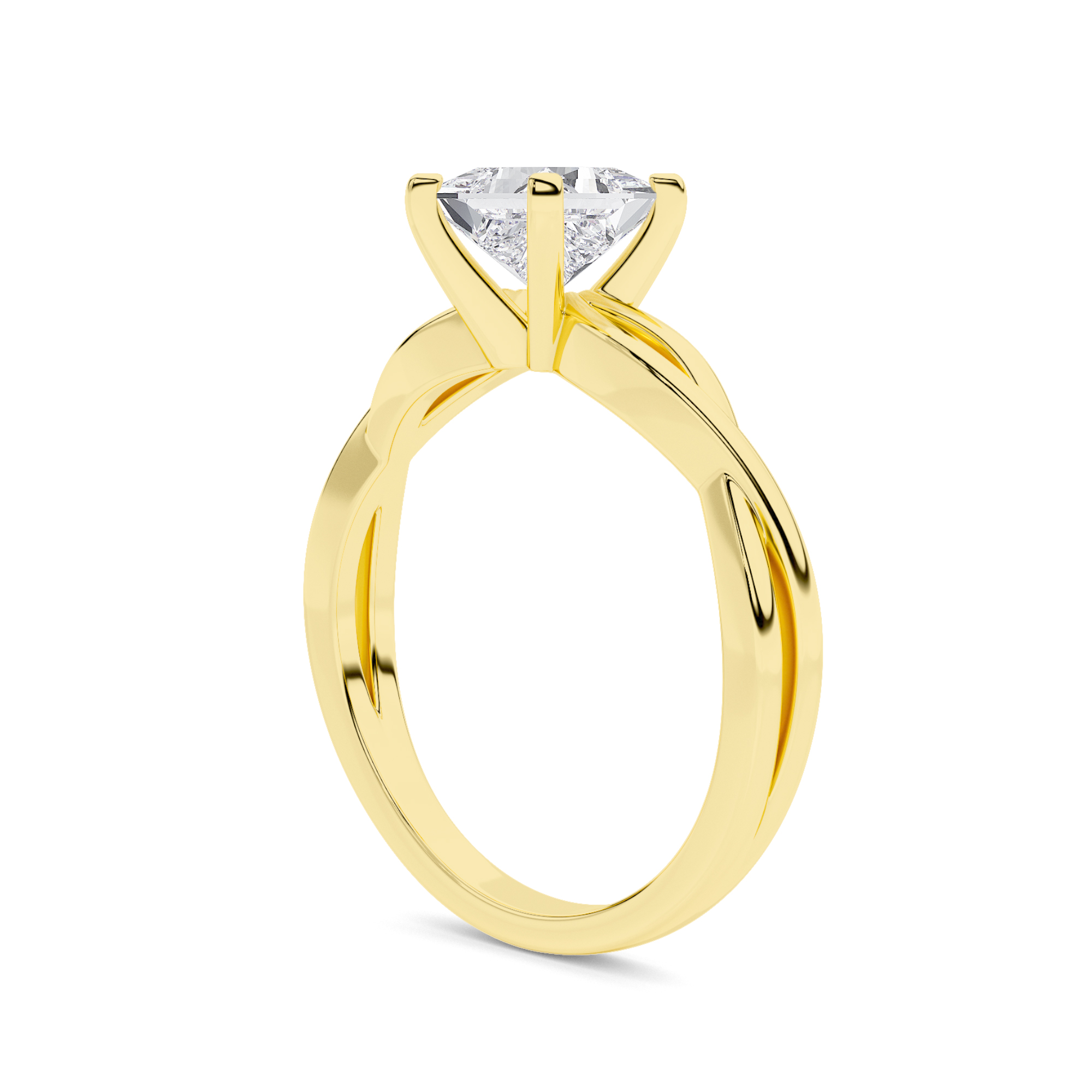 Intertwined Solitaire Diamond Ring - 2