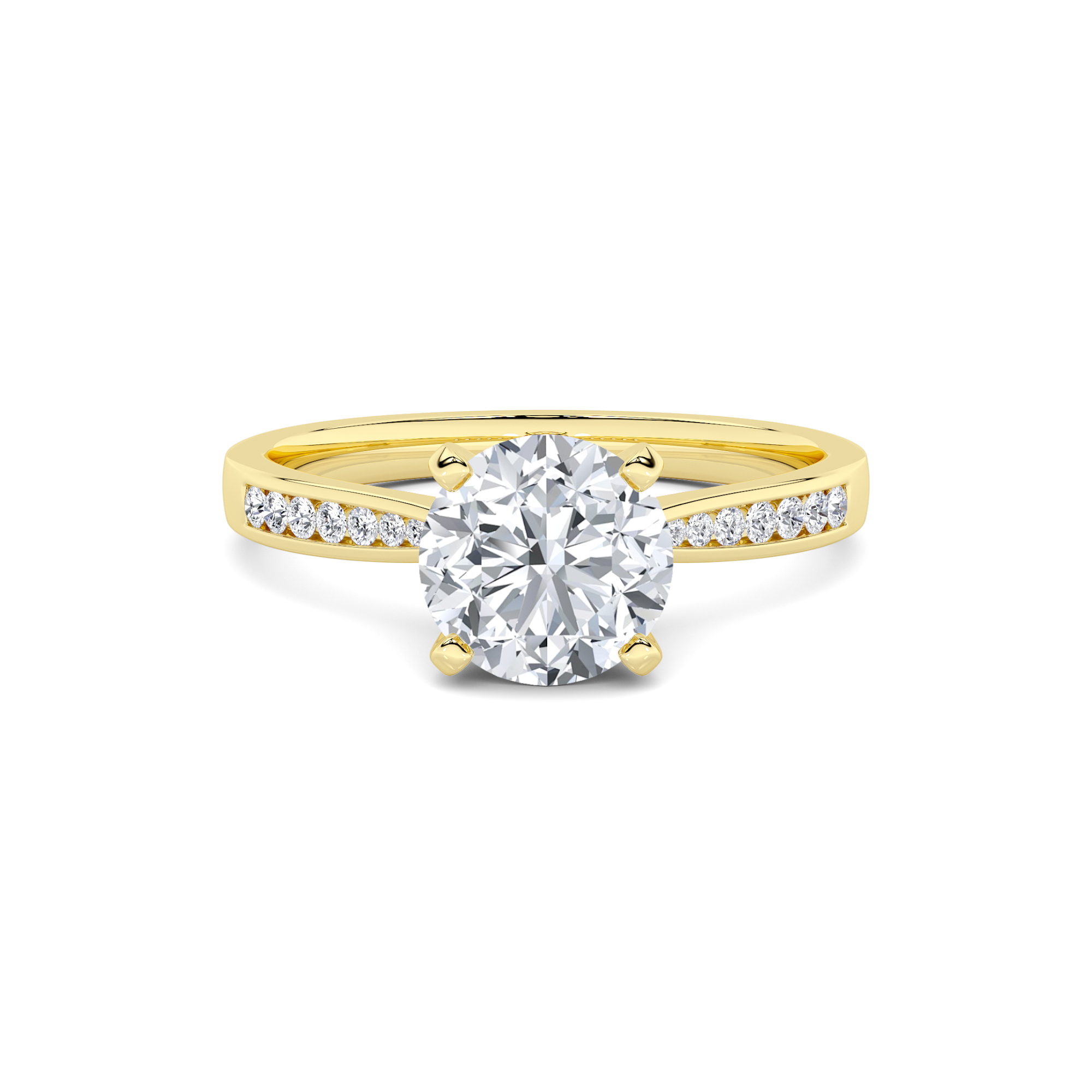 Channeling Solitaire Diamond Ring