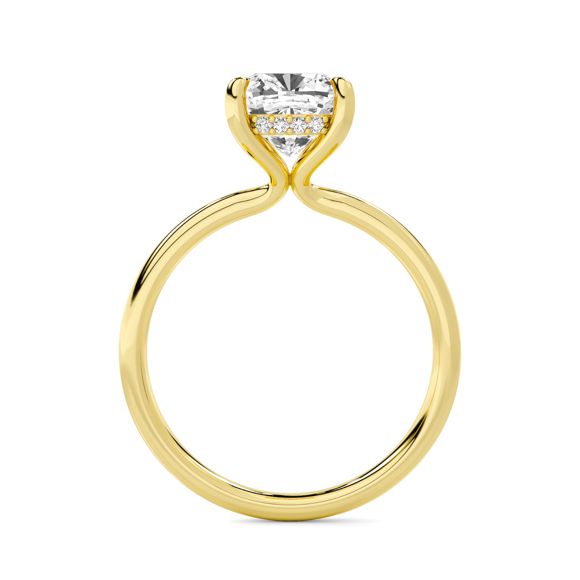 Whispering Halo Solitaire Hidden Halo Diamond Ring - 1